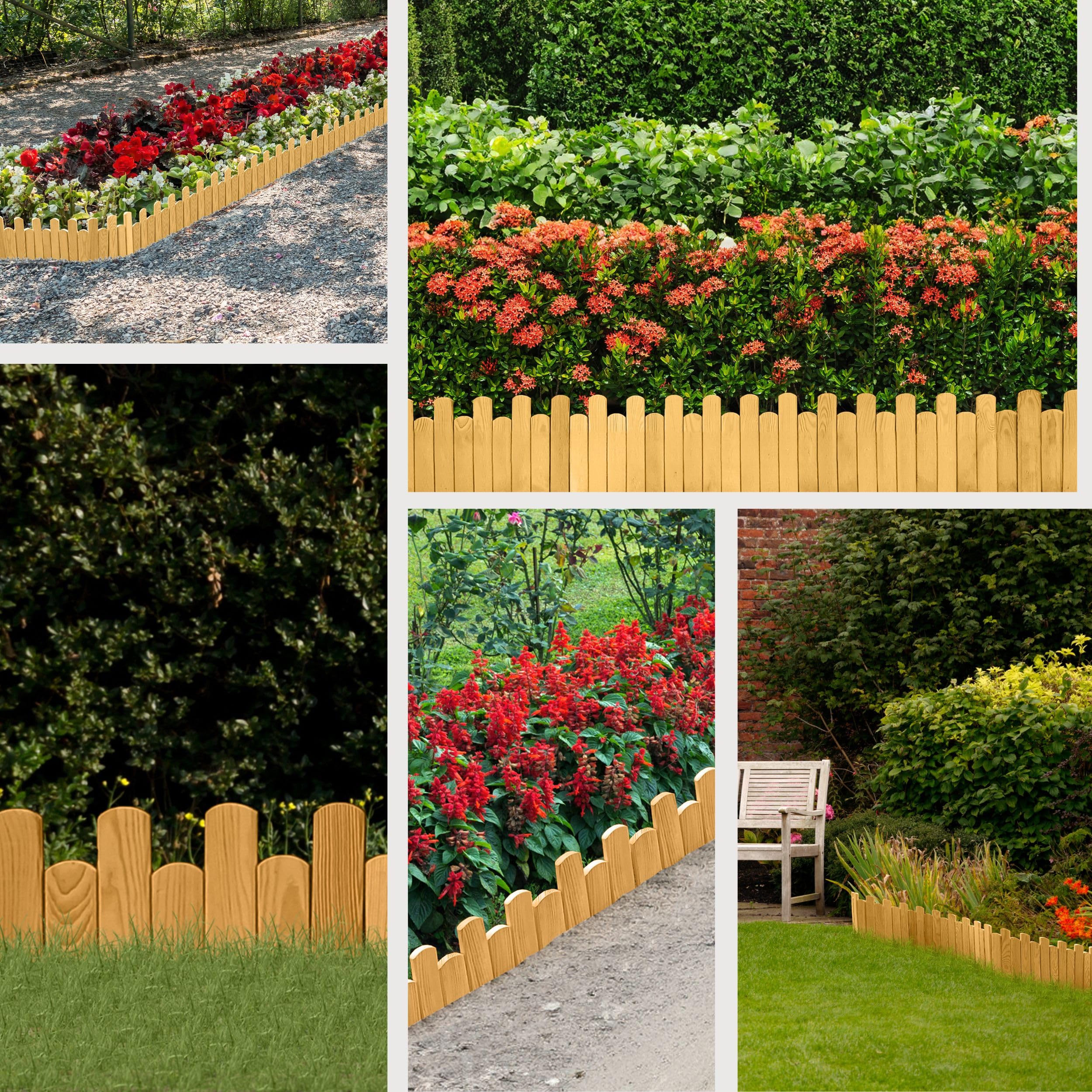Floranica borderrand grasrand hoogte 15 cm natuurlijk 100 cm lang Flexibele tuinomheining hout rolhek steekheining houten hek palissade maairand rolborder Floranica borderrand grasrand hoogte 15 cm natuurlijk 100 cm lang Flexibele tuinomheining hout rolhek steekheining houten hek palissade maairand rolborder