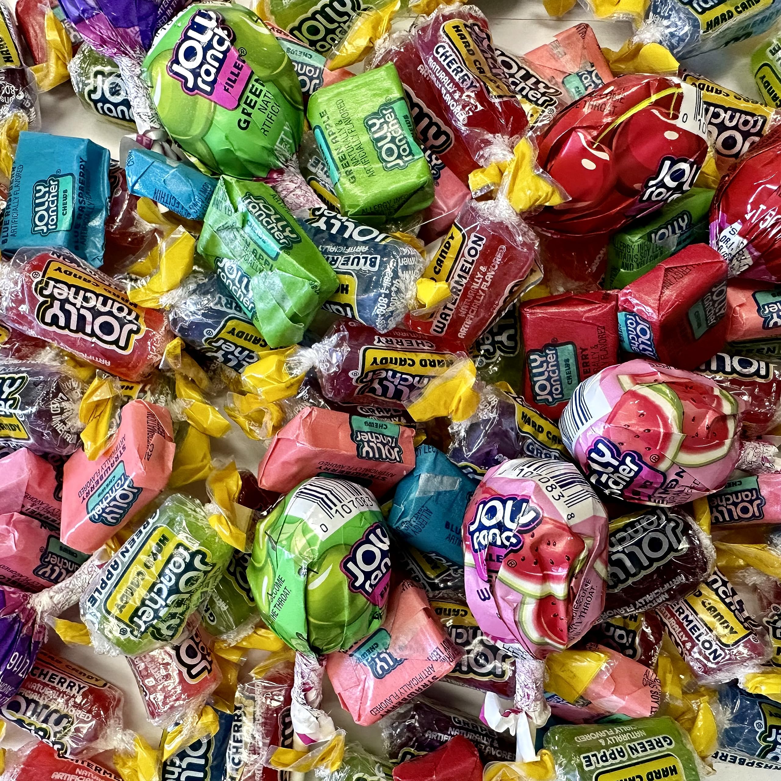 Jolly Ranchers Assorted Fruit Flavored Hard Candy - 1.3 LB of Individually Wrapped Bulk Jolly Ranchers Mix, Chews Candy, Filled Pops