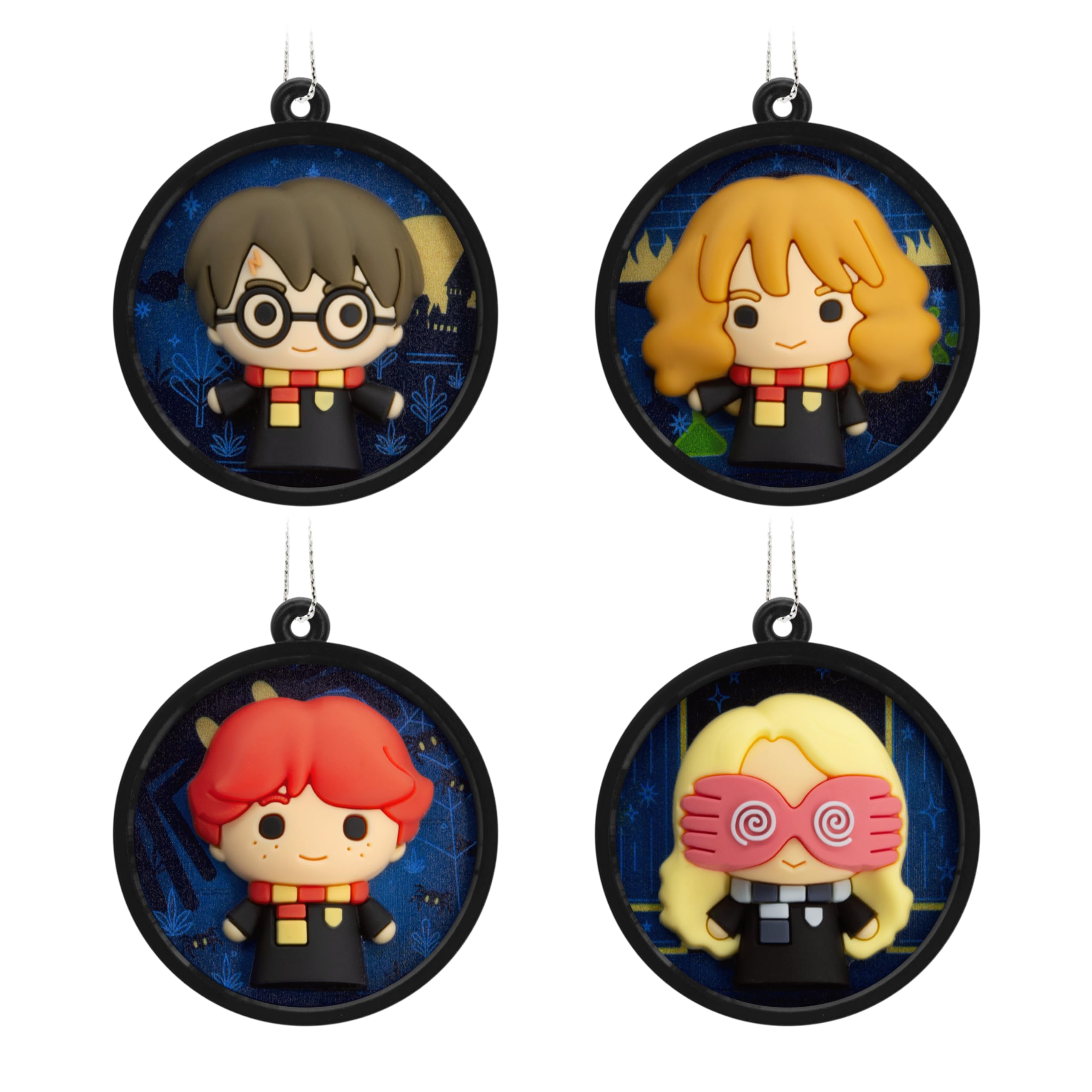 Hallmark Harry Potter Scenes Mini Christmas Ornaments, Shatterproof, Set of 4