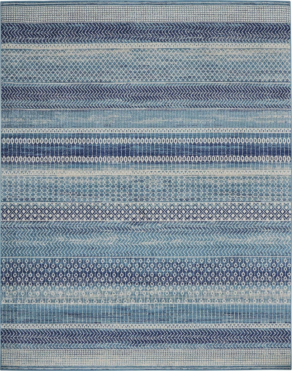 Nourison Home Passion Navy Blue 9' x 12' Area Rug - Easy Clean, Non Shedding, Bed Room, Living Room, Dining Room, Kitchen (9' x 12')