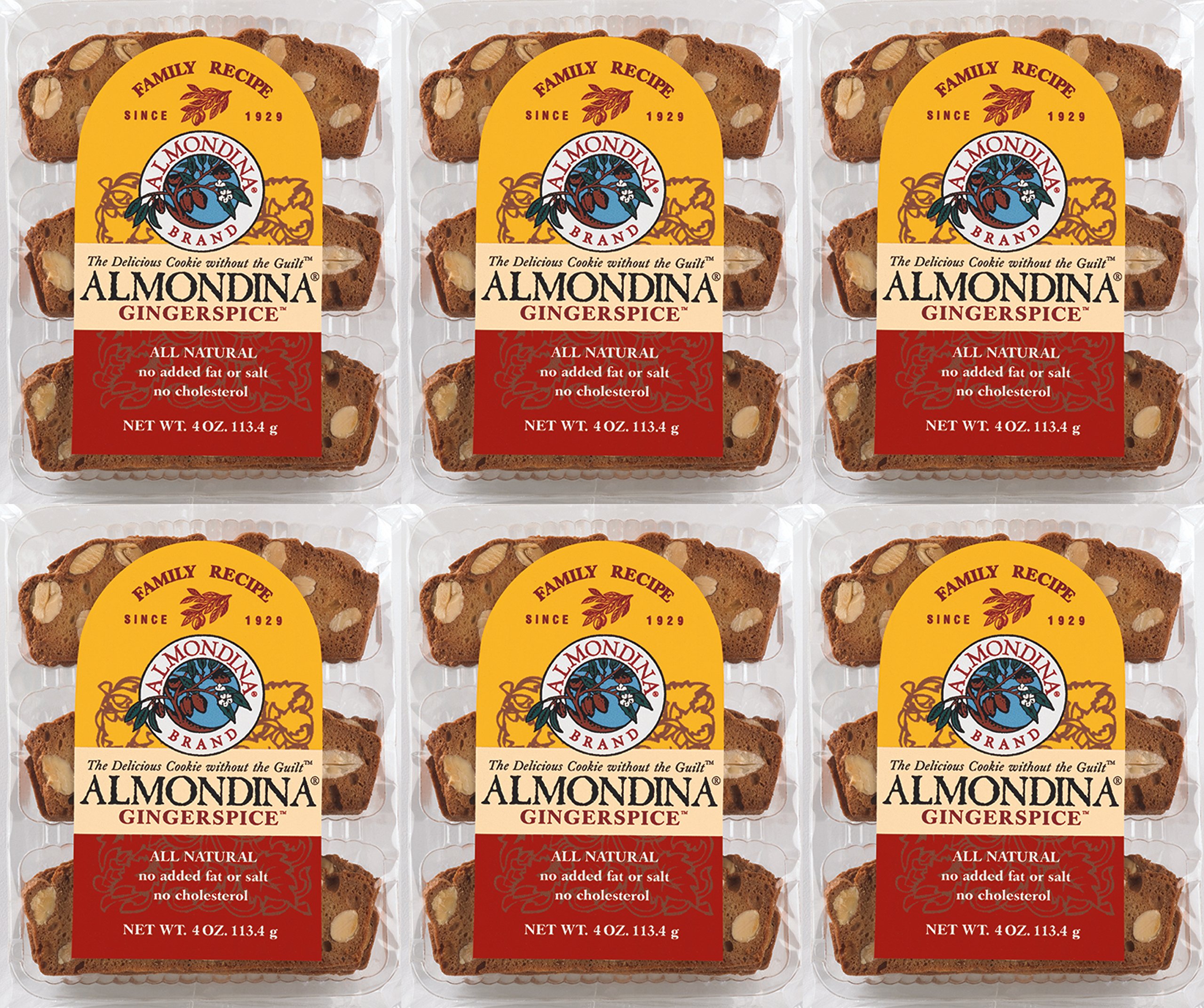Almondina Cookies, Gingerspice, 4 Ounce (Pack of 6)