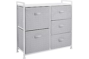 Amazon Basics Fabric 5-Drawer Storage Organizer Unit for Closet, Baby Nursery
