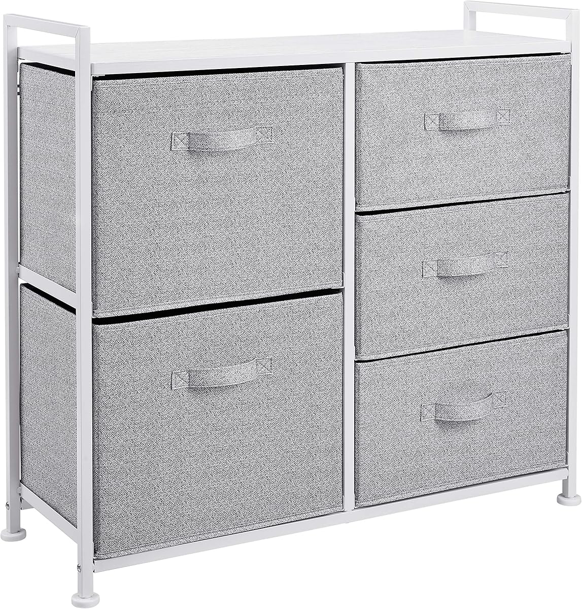 Amazon Basics Closet Organizer Drawers with 5-Fabric Storage Units, White