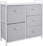 Amazon Basics Fabric 5-Drawer Storage Organizer Unit for Closet, White