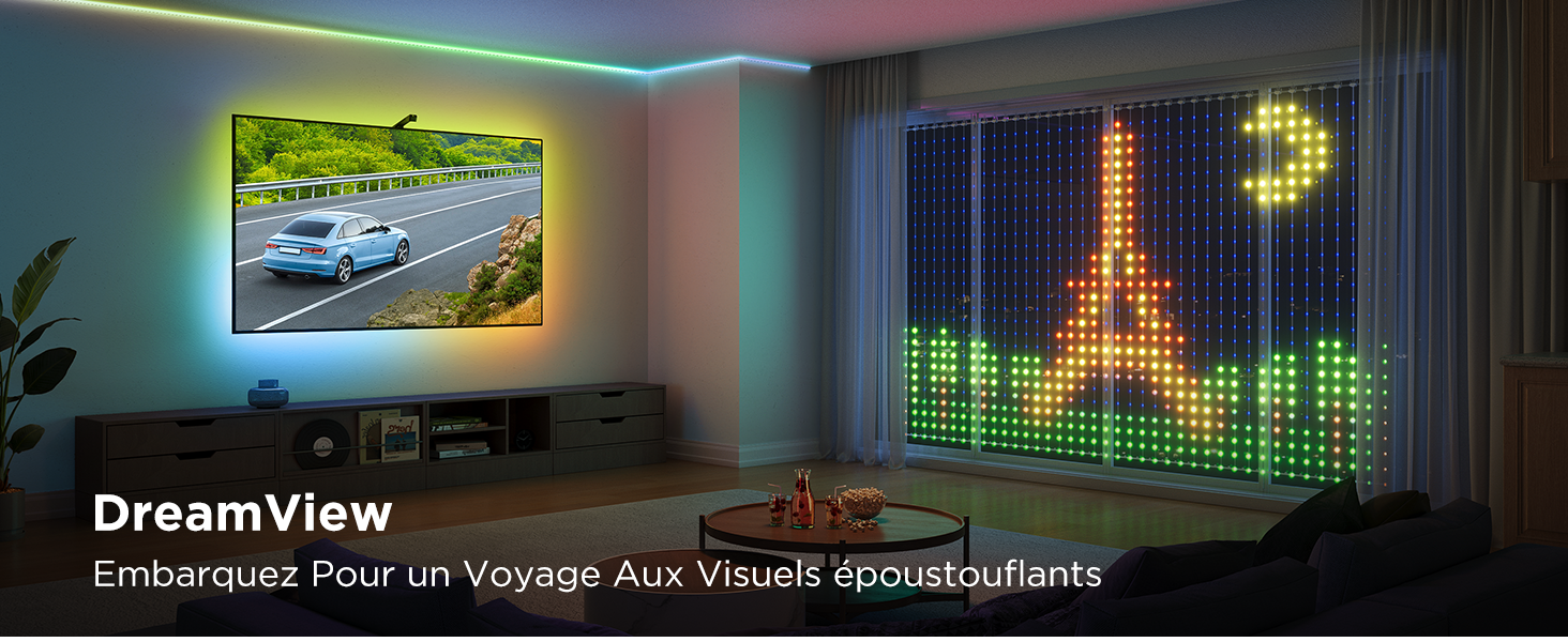 Govee Rideau Lumineux LED 520 LEDs RGBIC | 1,5x2m | Contrôle Alexa/Google | Étanche IP65 | DIY GIF