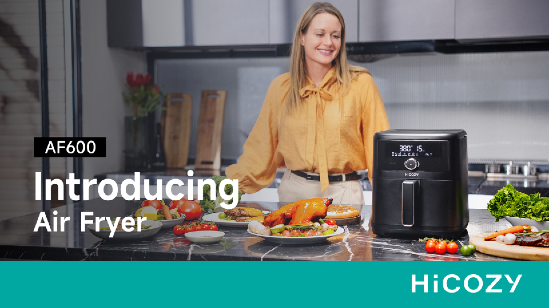HiCOZY 10-in-1 Air Fryer, 6QT Large Capacity - Flash Crisp Tech, 400°F, Air Fry, Roast, Bake, Dehydrate - Black