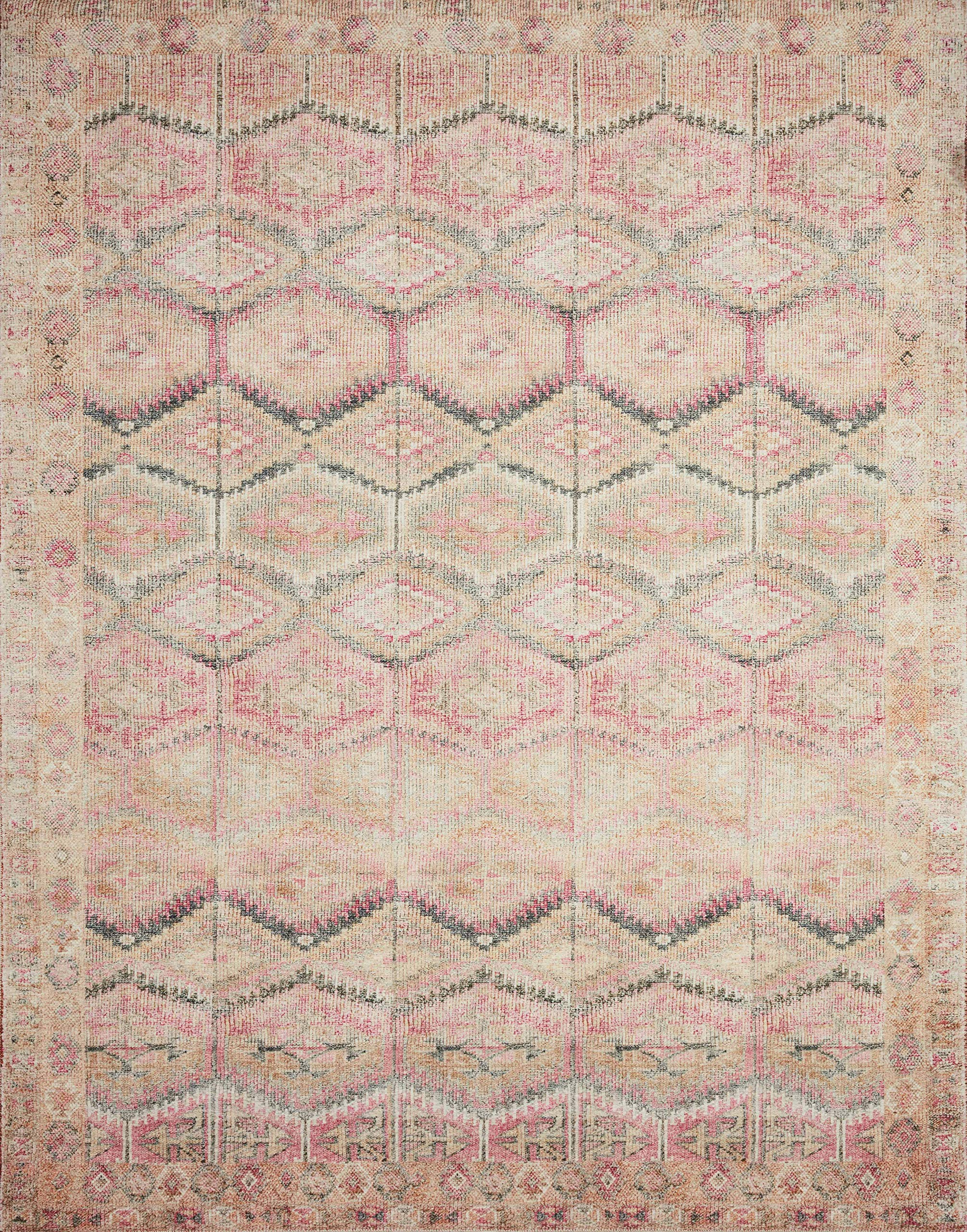 Loloi II Layla Collection LAY-17 Pink / Lagoon, Traditional 2'-6" x 7'-6" Runner