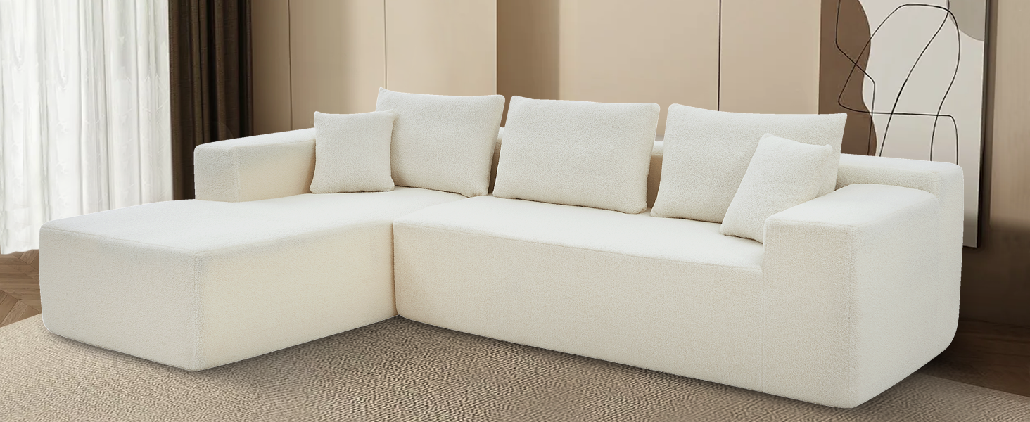 Amazon.com: BAMOOLI 104'' Modular Sectional Couch, Modern L-Shape