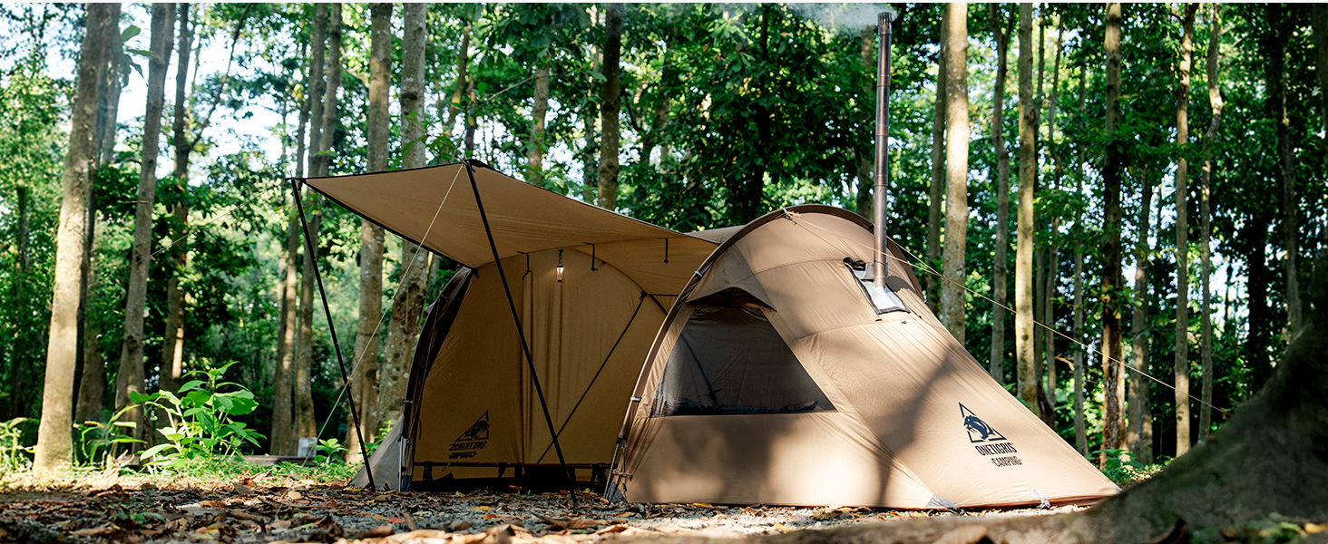 Amazon.co.jp: OneTigris Camping RAVEN NEST トンネルホットテント