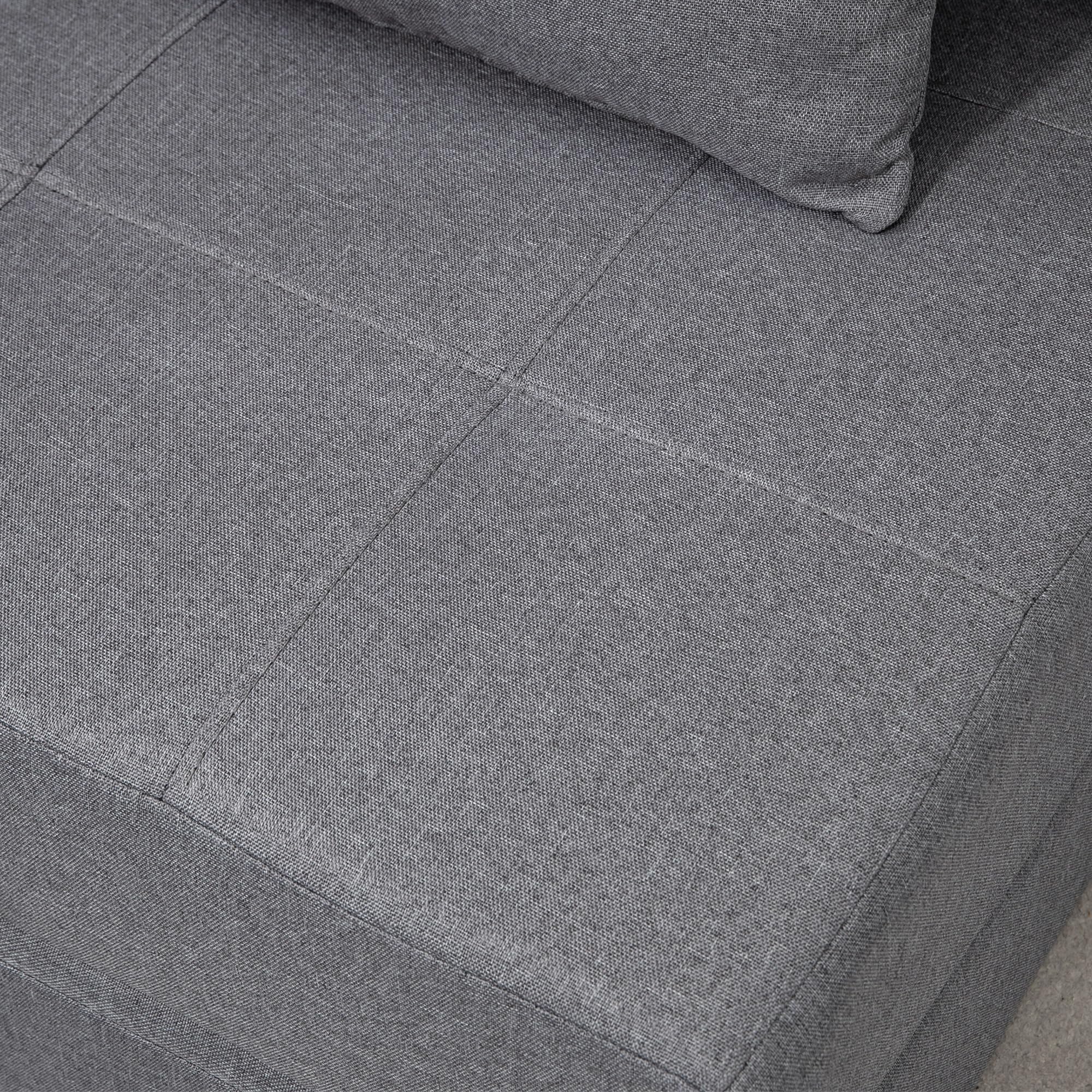 HOMCOM Divano Letto Futon Pieghevole 2 in 1 Convertibile con Cuscino Lavabile, Pouf Letto Singolo da Terra Poltrona Letto Salvaspazio in Tessuto Cotone Traspirante per Casa Yoga Lettura, Grigio Chiaro
