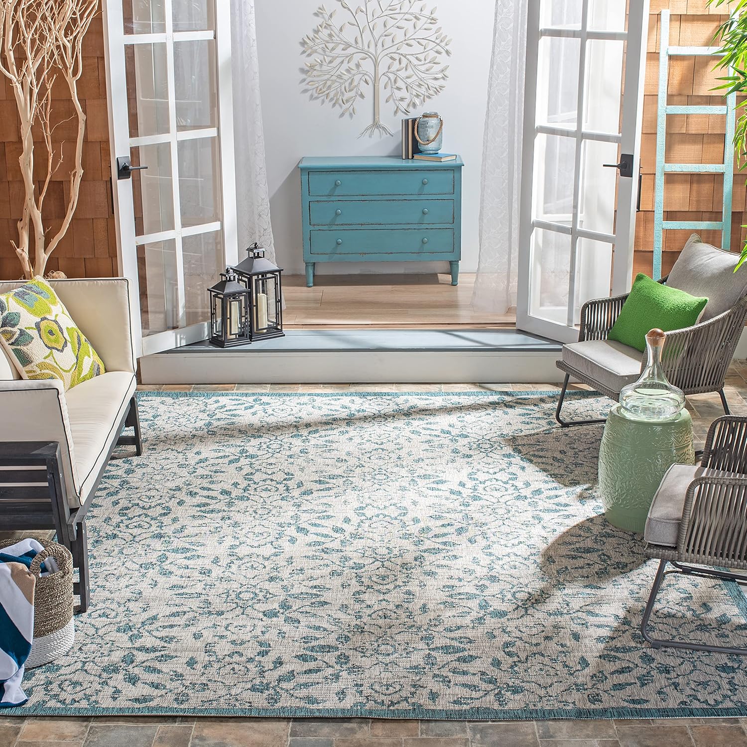 SAFAVIEH Sedona Collection Runner Rug - 2'4" x 9', Ivory & Light Grey, Moroccan Boho Tribal Design, Non-Shedding & Easy Care, Ideal for High Traffic Areas in Living Room, Bedroom (SED804B)