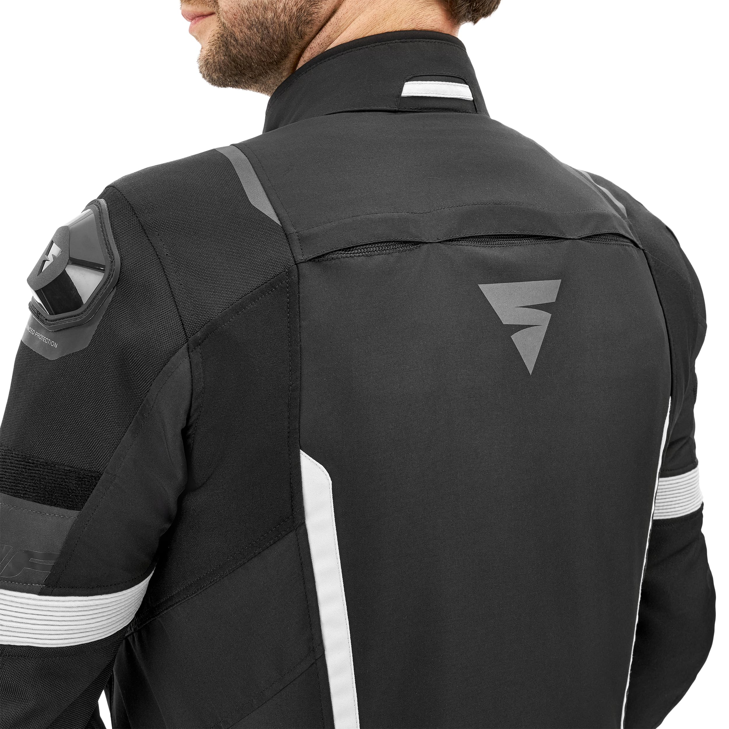 SHIMA SOLID Veste Moto Homme Homologué AIRFORCE Dorsale Blouson Armure Protecion Vestes Imperméable Textile Vetement Hiver Ete Touring Motos Aventure équipements (Hommes, Blanc, Regular, 4XL) | Ventilation optimisée
