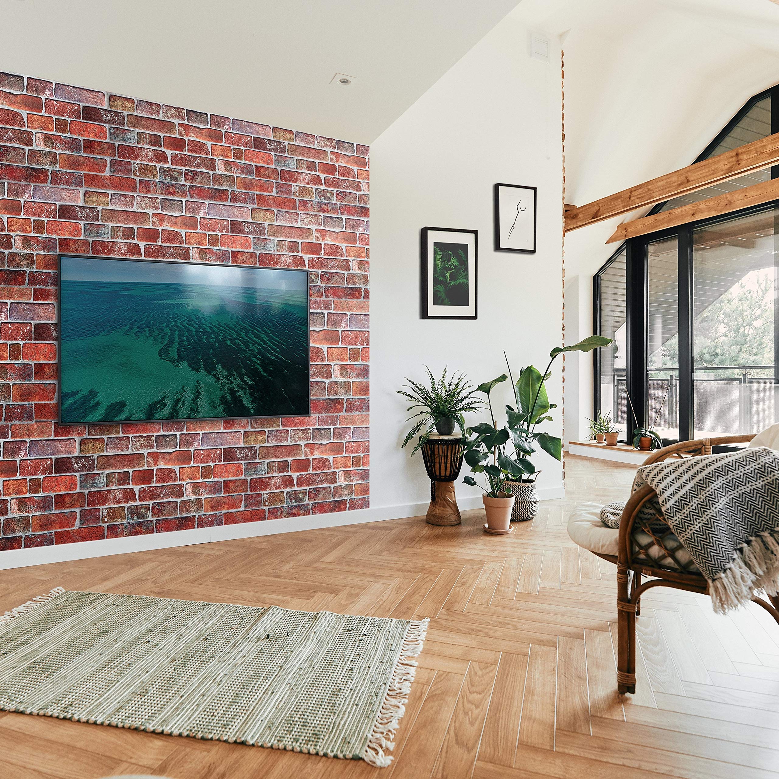 Buy Brick Effect Wall Panels Set of 4 Panels 1.88 m² 20.27 ft² Universal Use Decorative