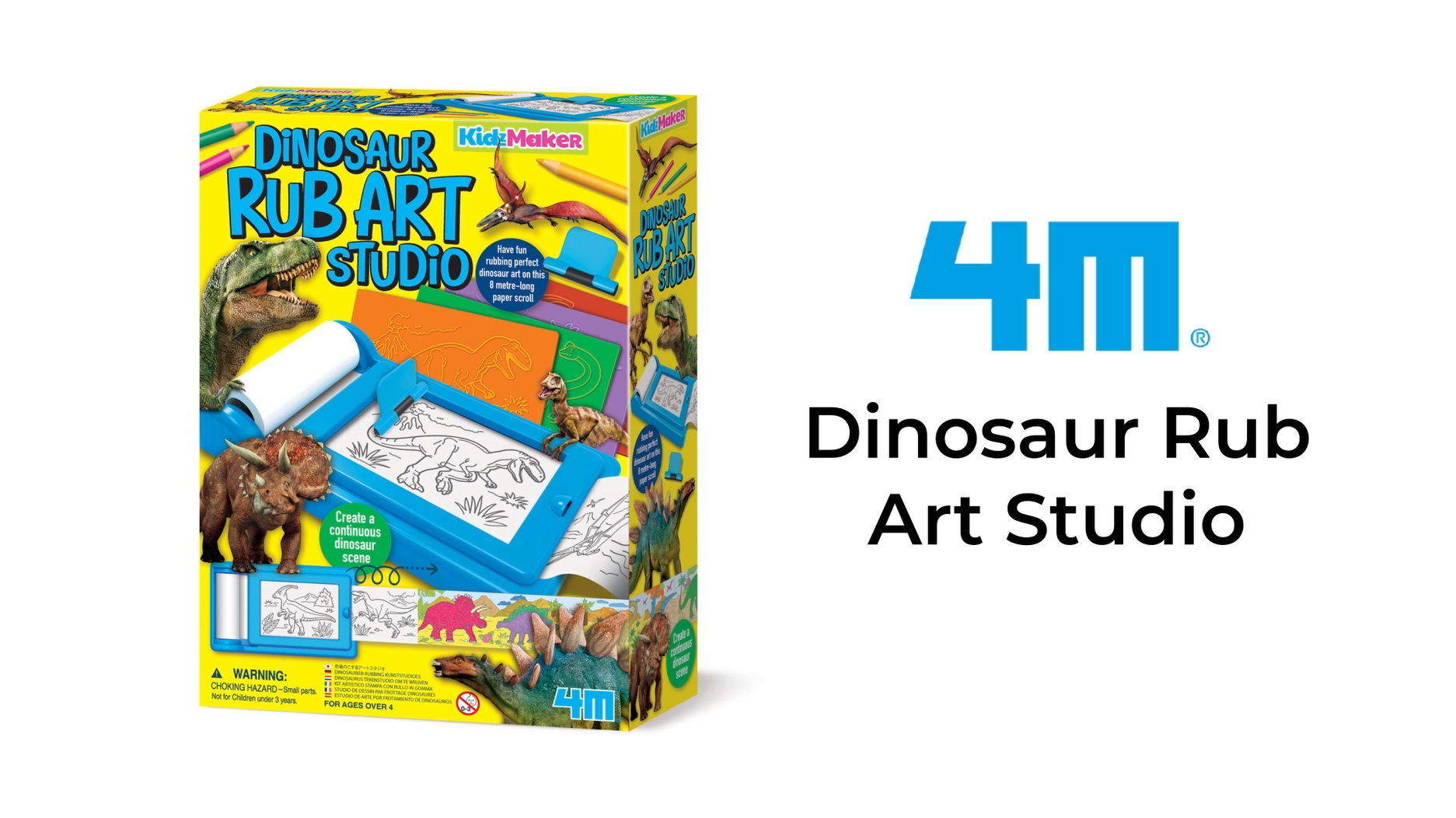 Amazon.com: 4M KidzMaker Dinosaur Rub Art Studio Kit for Kids Ages