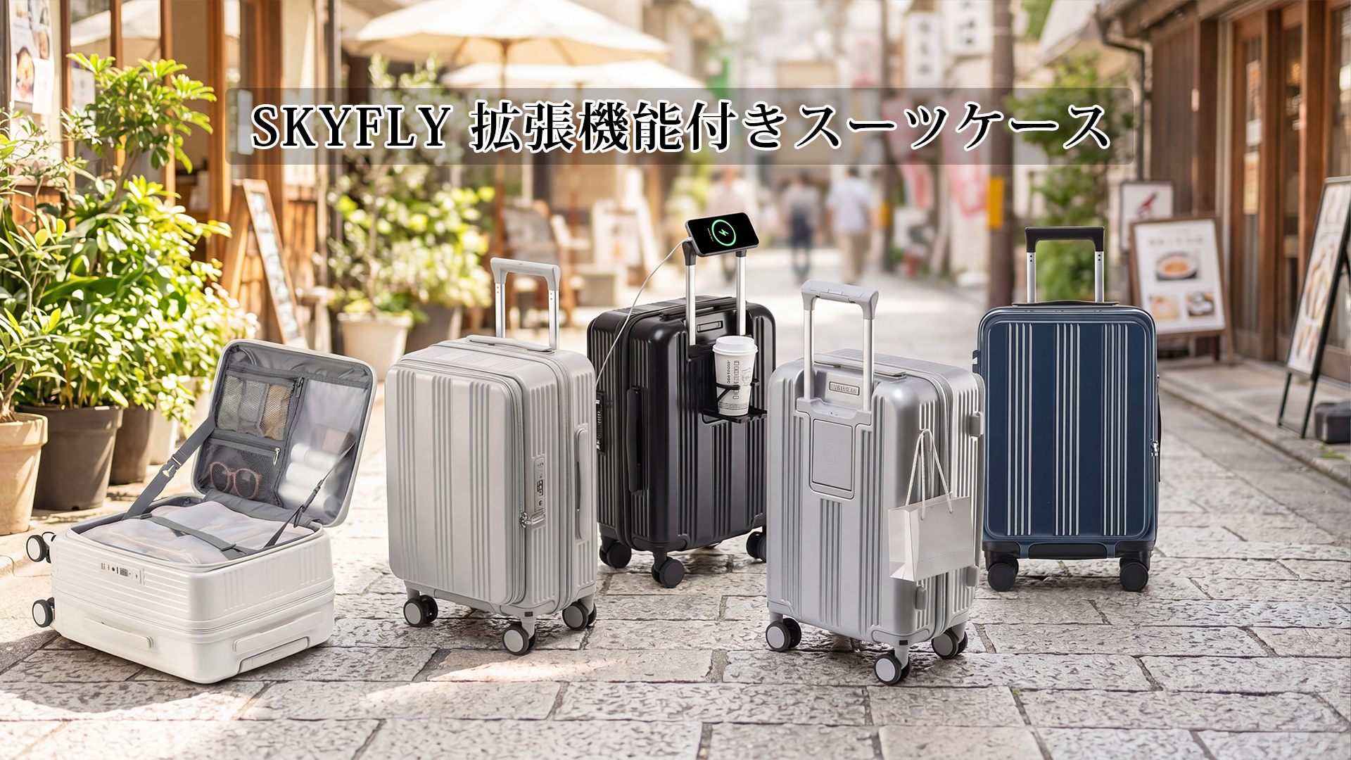 【新品】旅のストレスをゼロに　SKYFLY　スーツケース Sサイズ 白 45L Amazon | [スカイフライ] スーツケース 片開き 機内持ち込み キャリー
