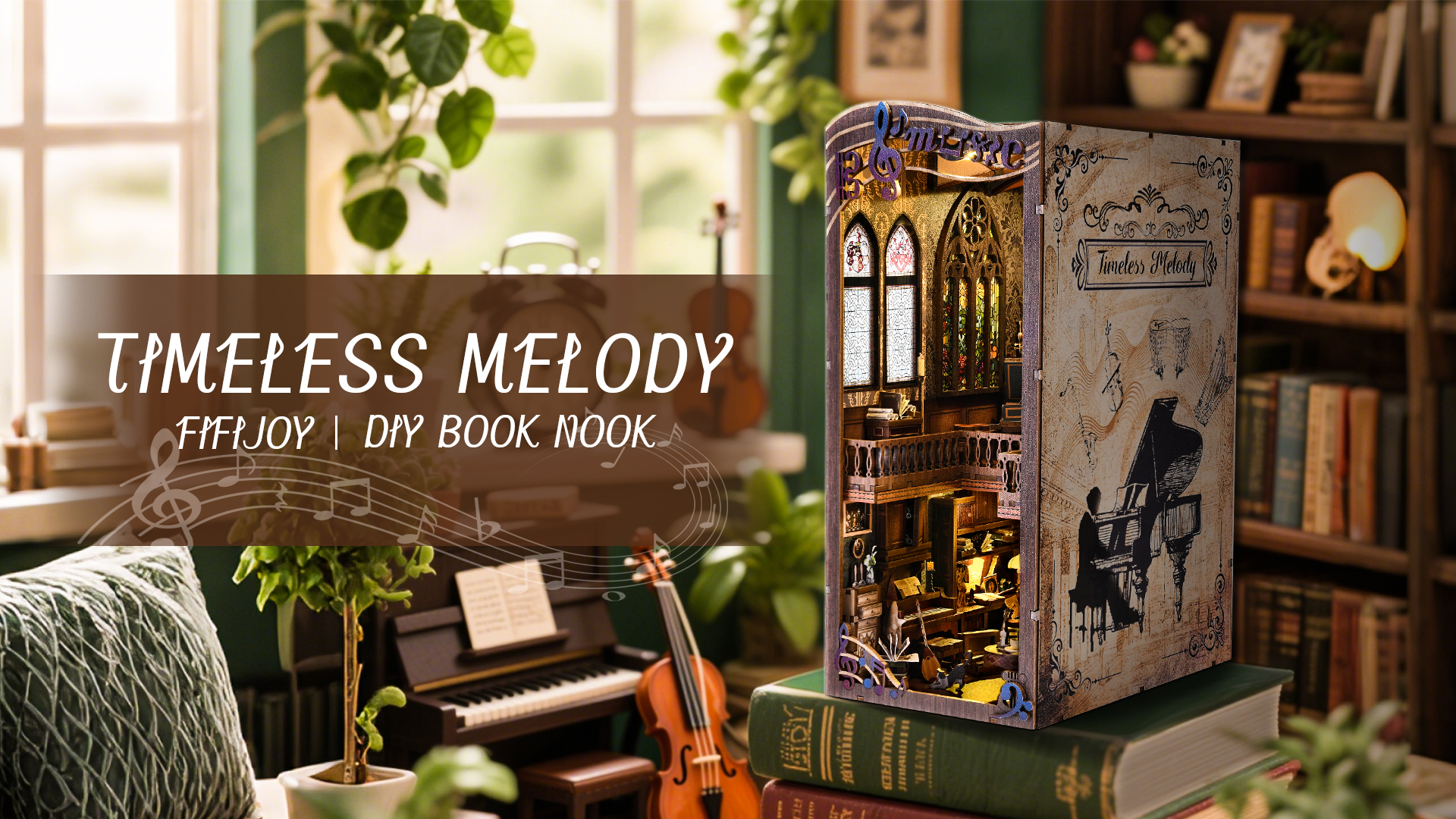 Amazon.com: fifijoy Book Nooks, DIY Miniature Book Nook Kit Music
