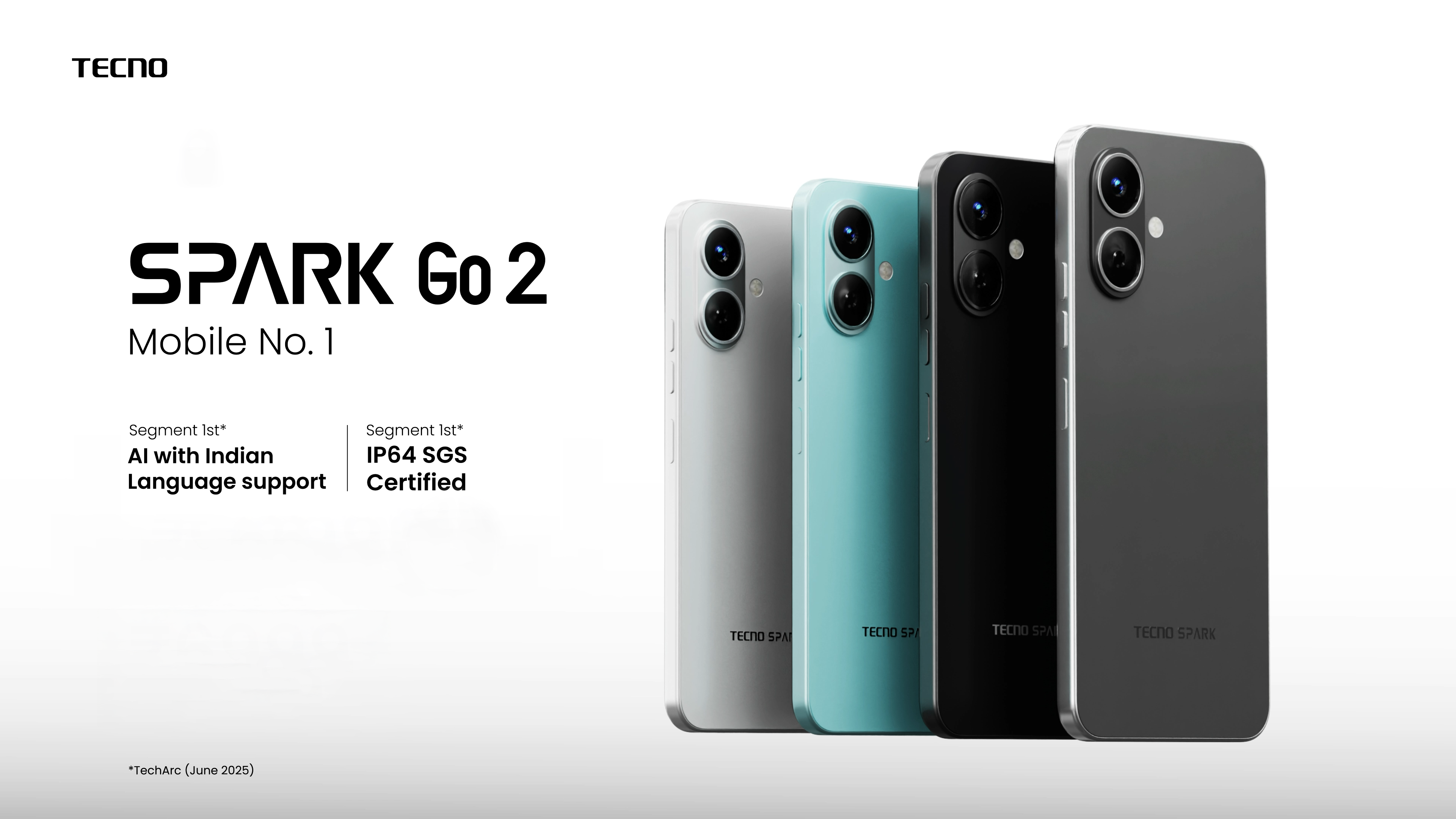 Tecno Spark GO 2 (Ink Black, 3GB+64GB) | Segment 1st IP64 SGS