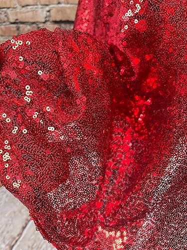 Miniatura 7 de Mantel de lentejuelas rojas con purpurina, 50 x 50 pulgadas, mantel rojo brillante para decoración de mesa de boda, fiesta, cumpleaños