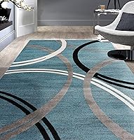 Vista 1 de Rugshop - Alfombra moderna con diseño de círculos ondulados