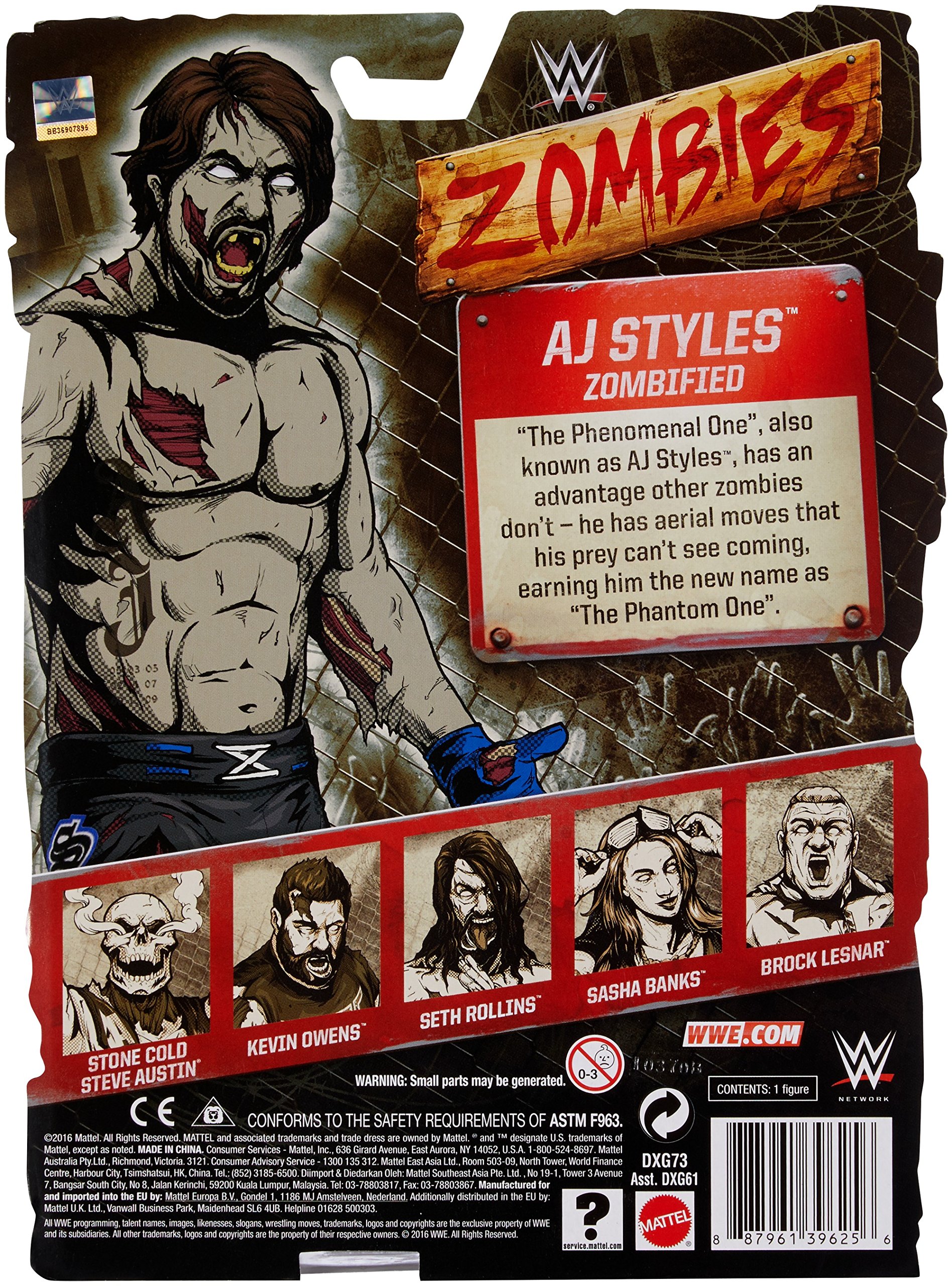 Amazon.com: WWE ZOMBIES AJ STYLES ACTION FIGURE : Toys & Games