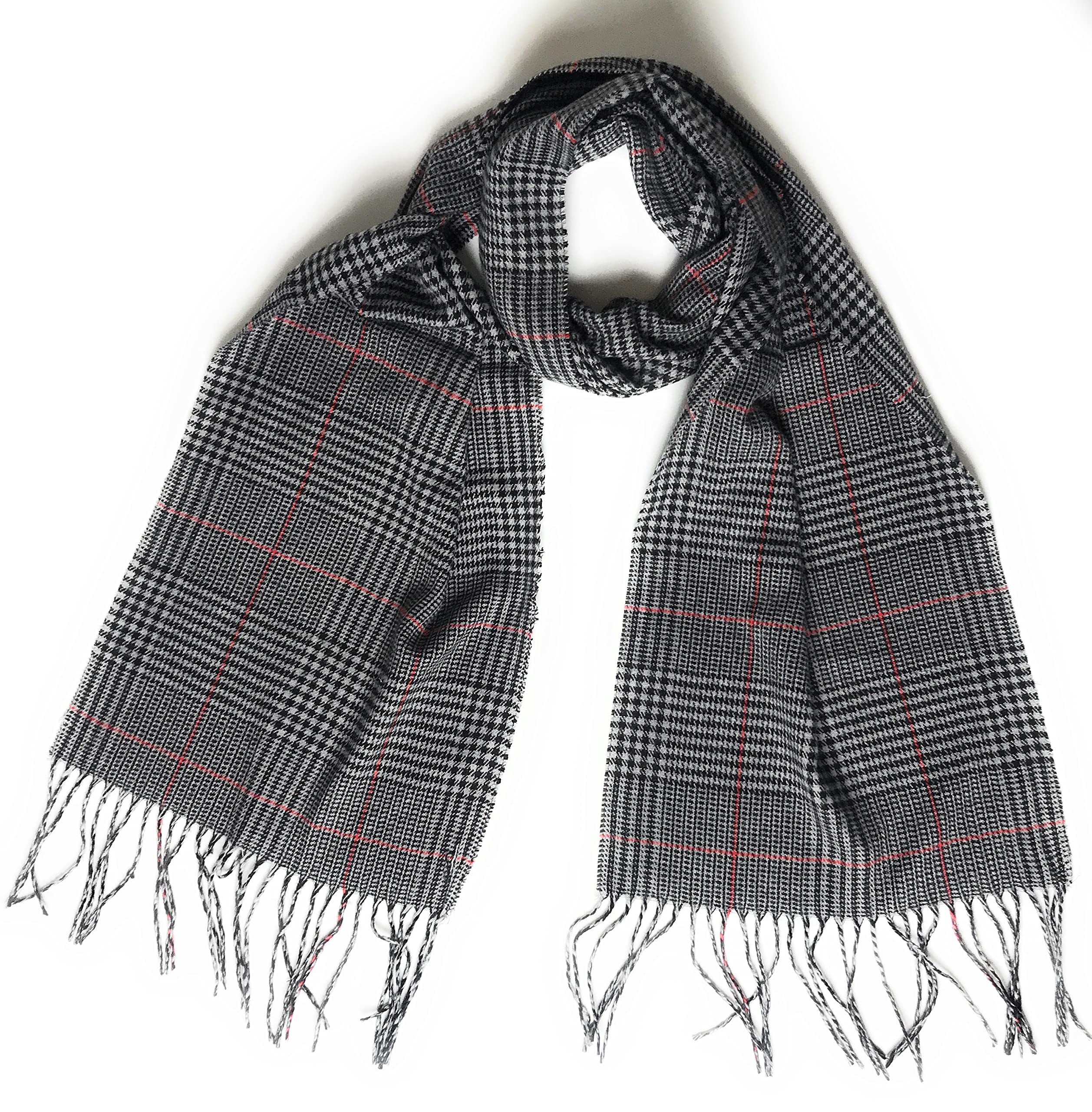 Super Soft Check Cashmere Feel Tartan Check Scarf - Scarves for Men - Men`s Woman's Soft Cashmere Scarf (Wales Check)