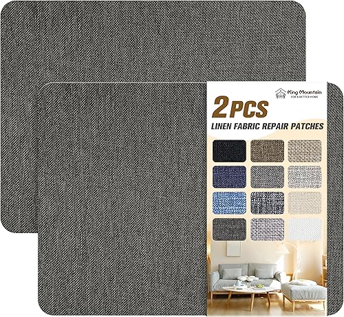 Vista 170 de Parches de reparación de lino grueso, parches de tela de lino autoadhesivos, 8 x 11 pulgadas, 2 unidades, multicolor, se pueden utilizar