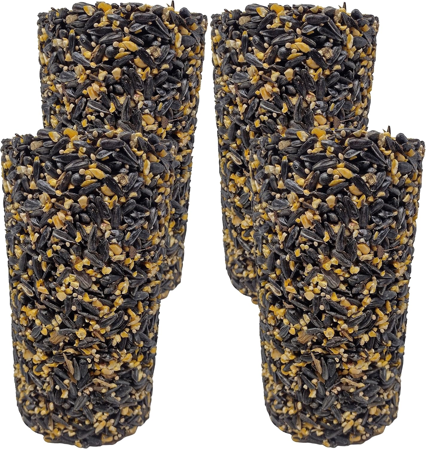 Flock Fuel Wild Bird Bird Seed Cylinder for Outside Wild Birds 4 Pack Patio, Lawn