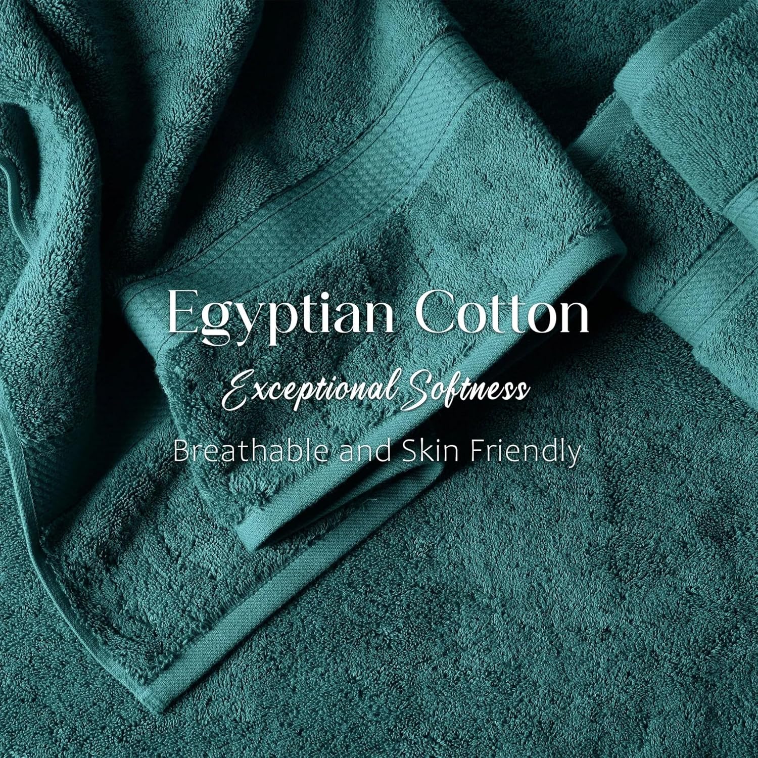 HOMECITY Madison Egyptian Cotton Towels, Towel Set for Bathroom, Shower, Hotel, Plush, 800 GSM, Highly Absorbent and Ultra-Soft Towels, Bath Essentials, 6 Piece Assorted Towel Set, Teal