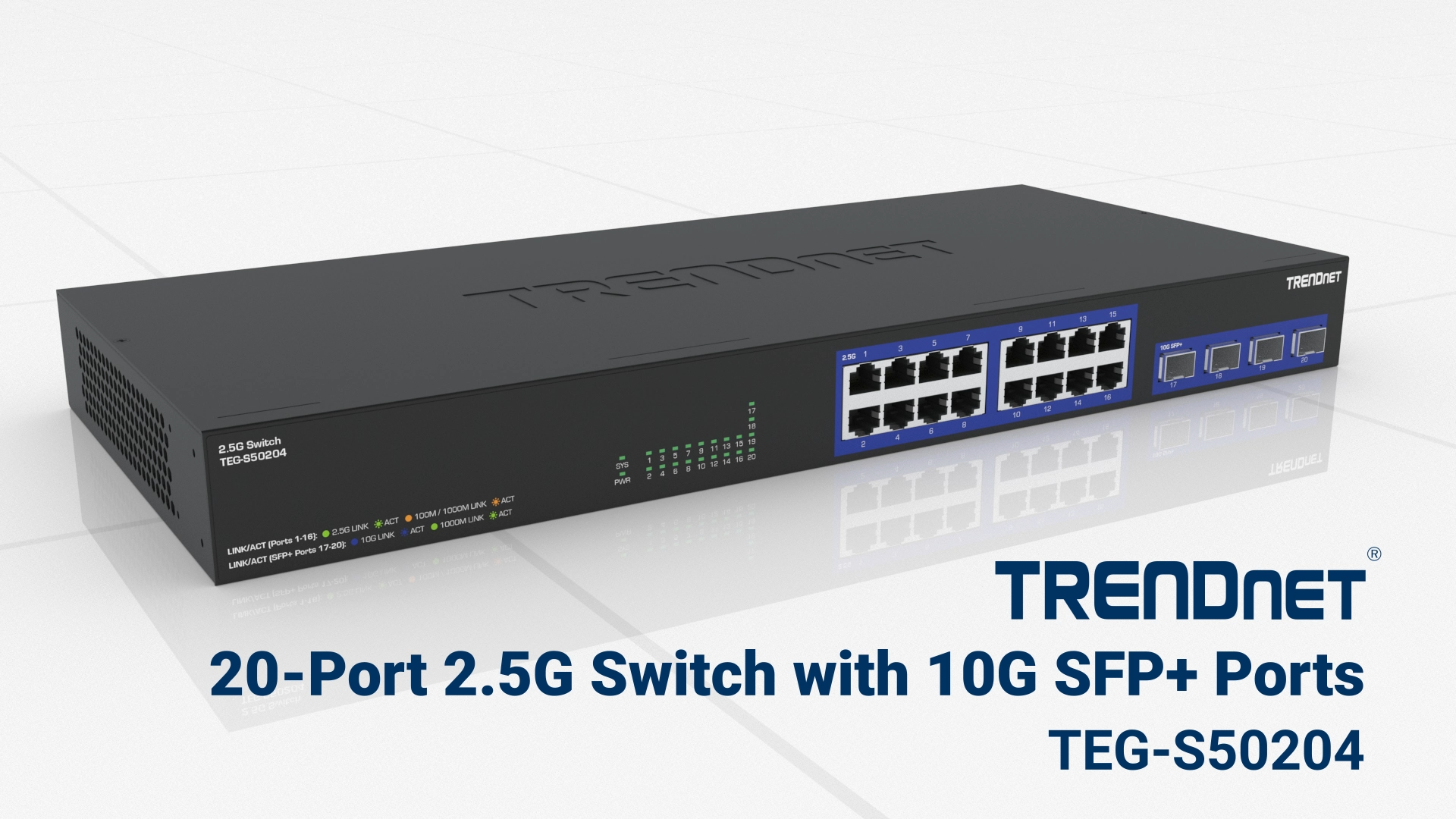 t,i！ TRENDnet TEG-S50204,20-Port 2.5G/Multi-Gig Switch with 10G SFP+