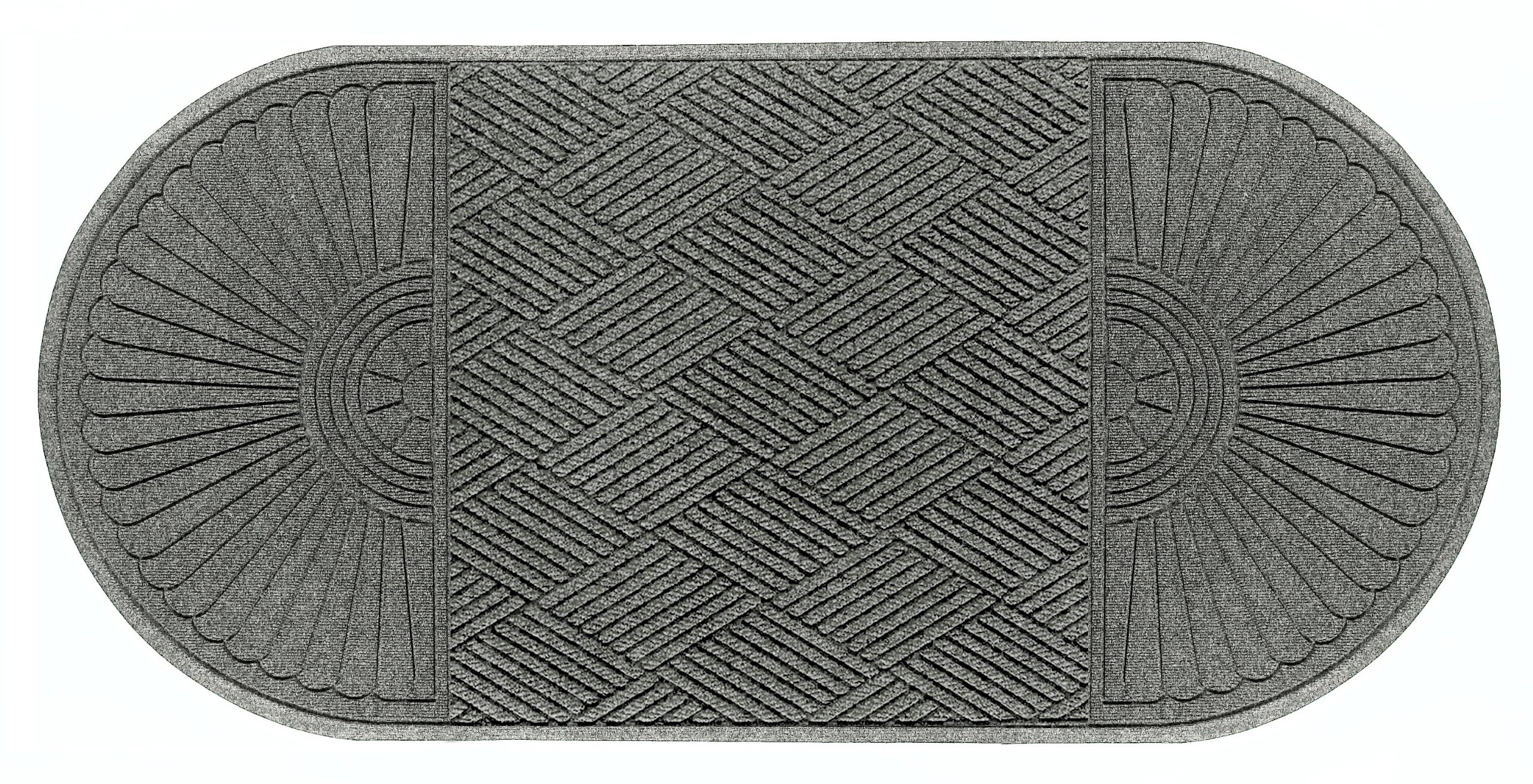 M+A Matting 274 Waterhog Grand Classic Polypropylene Fiber Double Ends Entrance Indoor/Outdoor Floor Mat, SBR Rubber Backing, 7.1' Length x 3' Width,