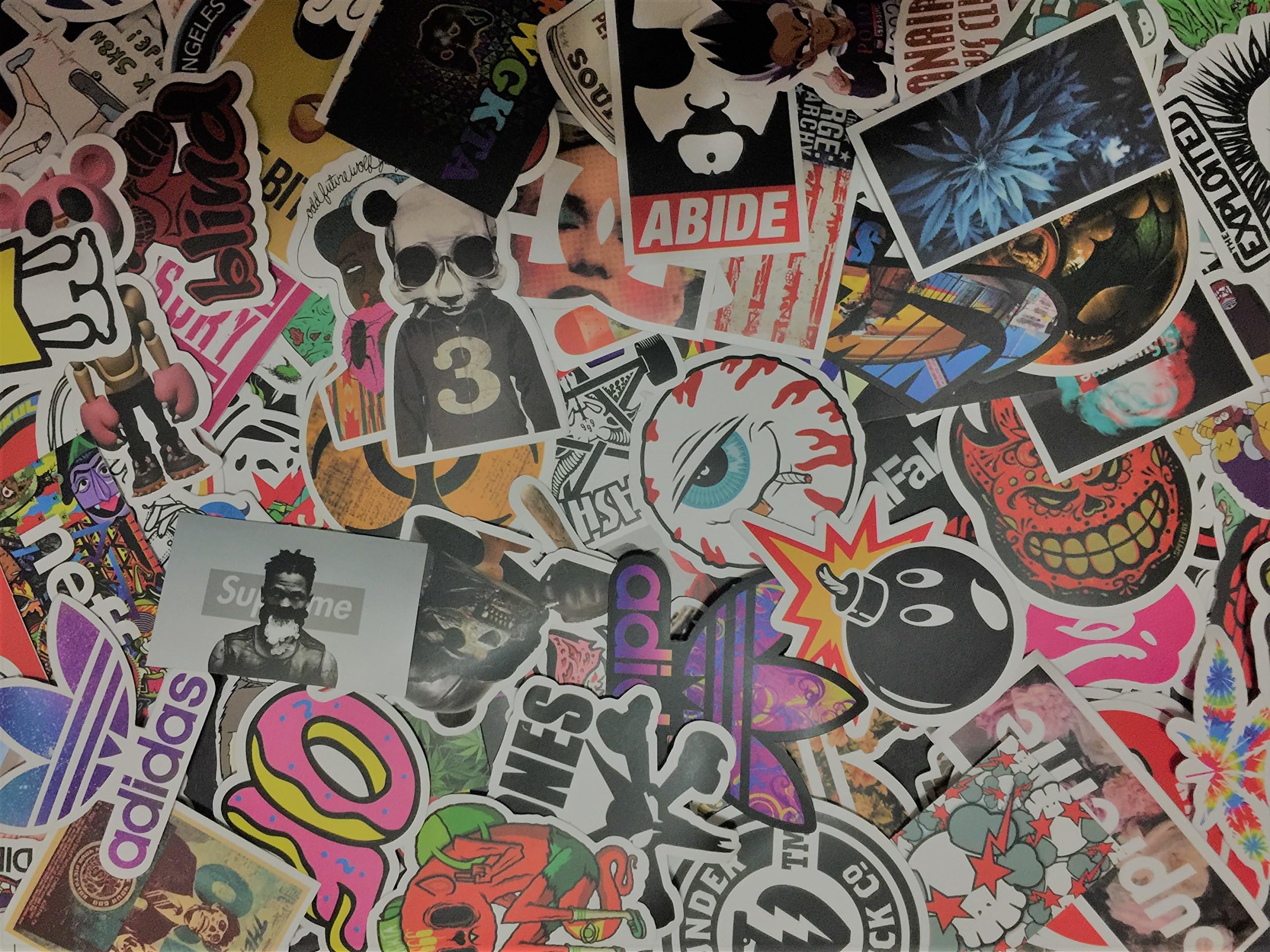 (Not Random)200 Piece Skateboard Stickers Vintage Vinyl Laptop Luggage Decals Dope Sticker Mix Lot