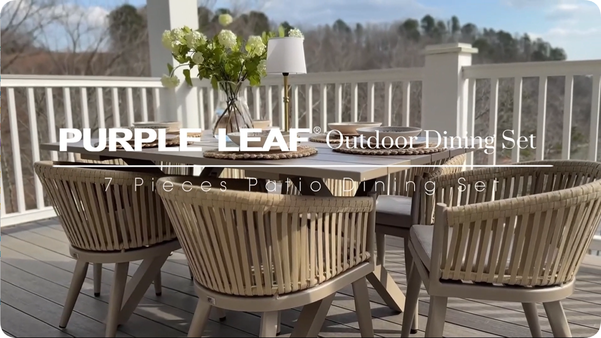 Amazon.com: PURPLE LEAF 7 Pieces Outdoor Dining Set with Patio Amazon.com: PURPLE LEAF 7 Pieces Outdoor Dining Set with Patio