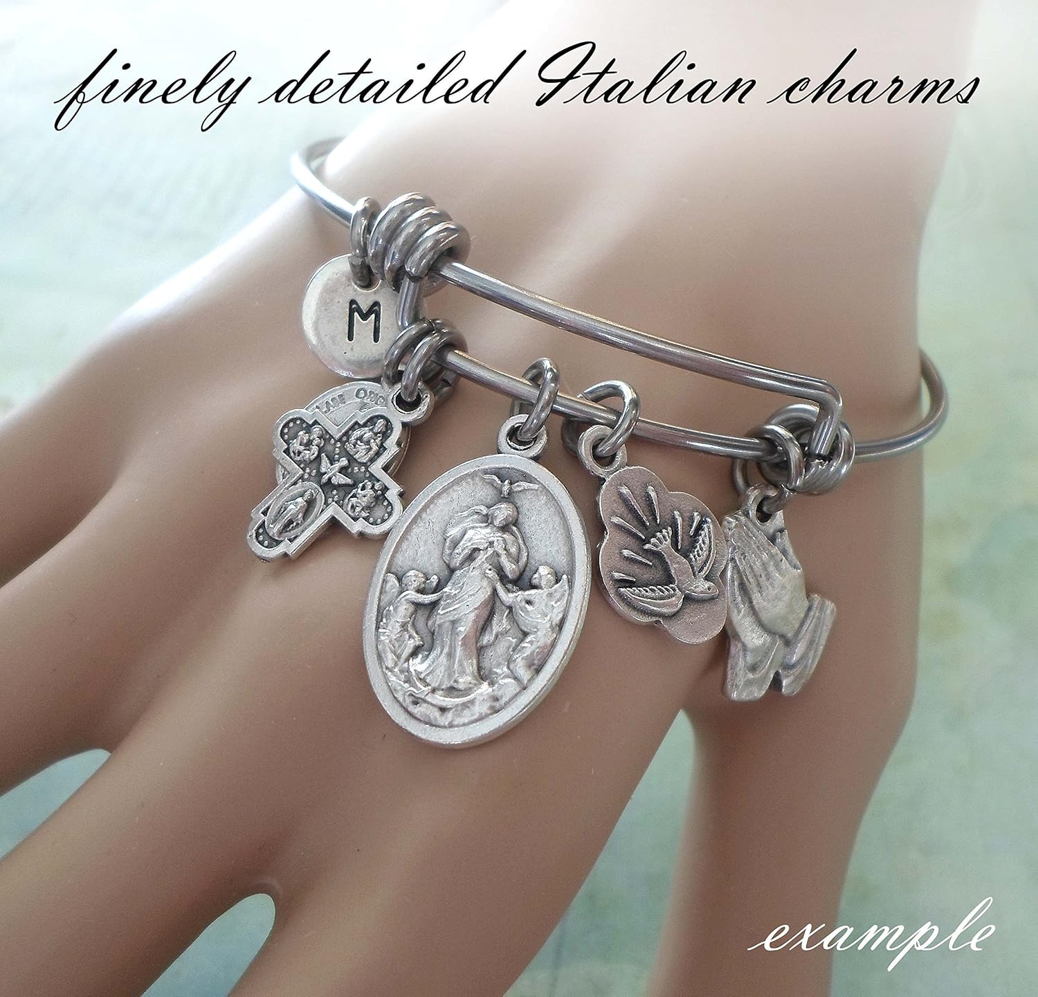 St. Rita of Cascia Bangle Bracelet, Patron Saint of Desperate Situations - Image 4