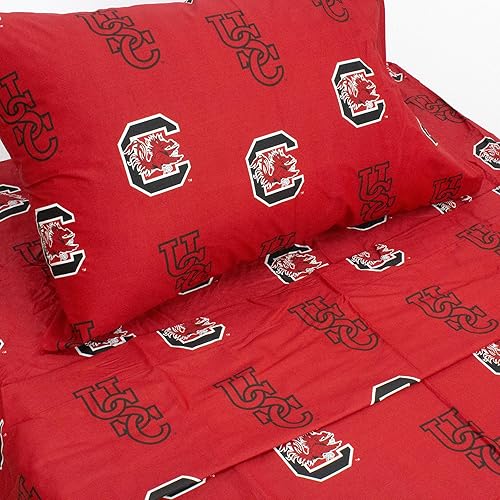 Miniatura 3 de College Covers Everything Comfy South Carolina Gamecocks - Juego de sábanas de 3 piezas, tamaño individual, fondo de color del equipo, 1 sábana