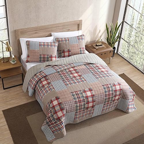 Miniatura 2 de Eddie Bauer - Juego de edredón tamaño Queen, ropa de cama reversible de algodón con fundas a juego, decoración ligera del hogar para todas las
