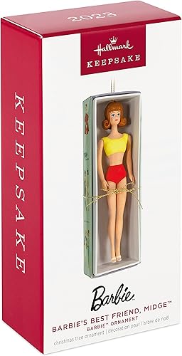 Miniatura 3 de Hallmark Keepsake Adorno de Navidad 2023, la mejor amiga de Barbie Barbie, adorno de Midge, regalos para ella