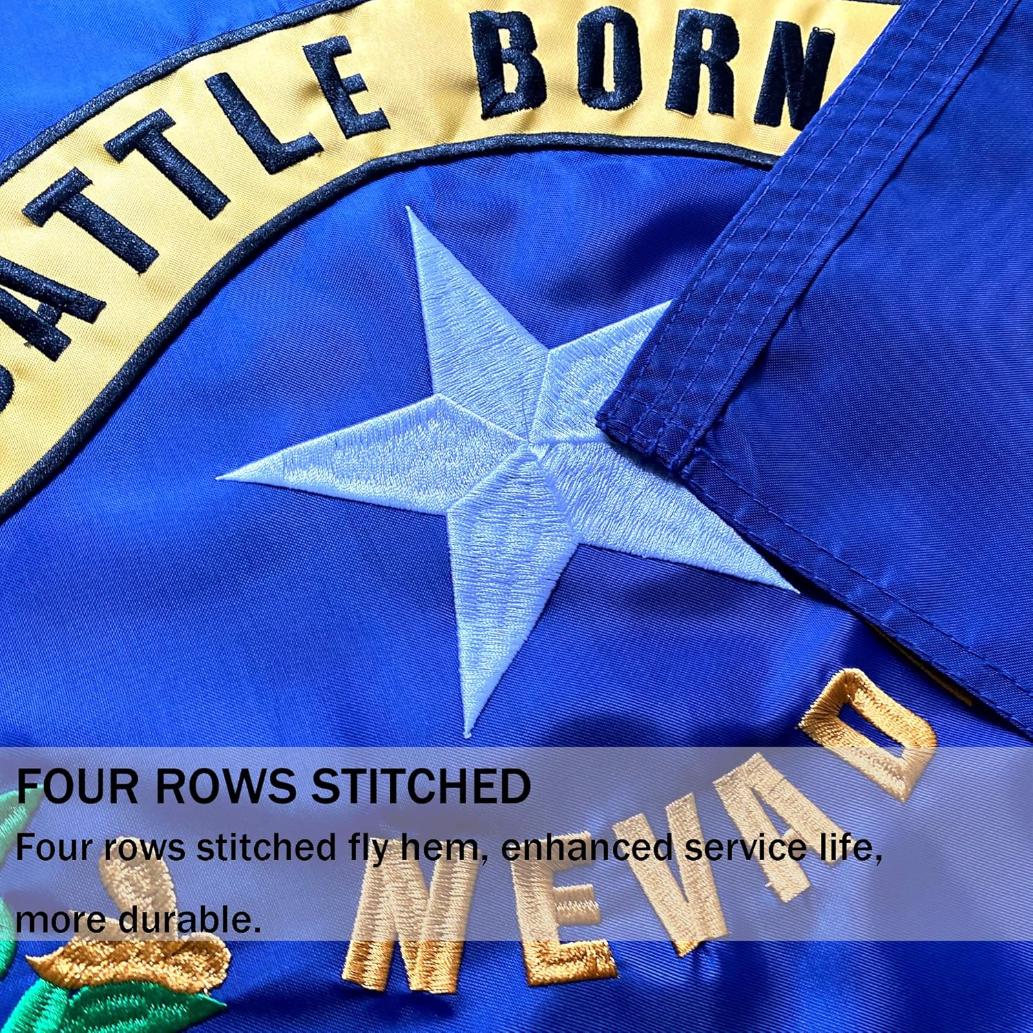GORISE US Nevada State Flag, 3x5 Ft State Flag of Nevada Embroidered for Outdoor Decor, US NV Flags for Nevada
