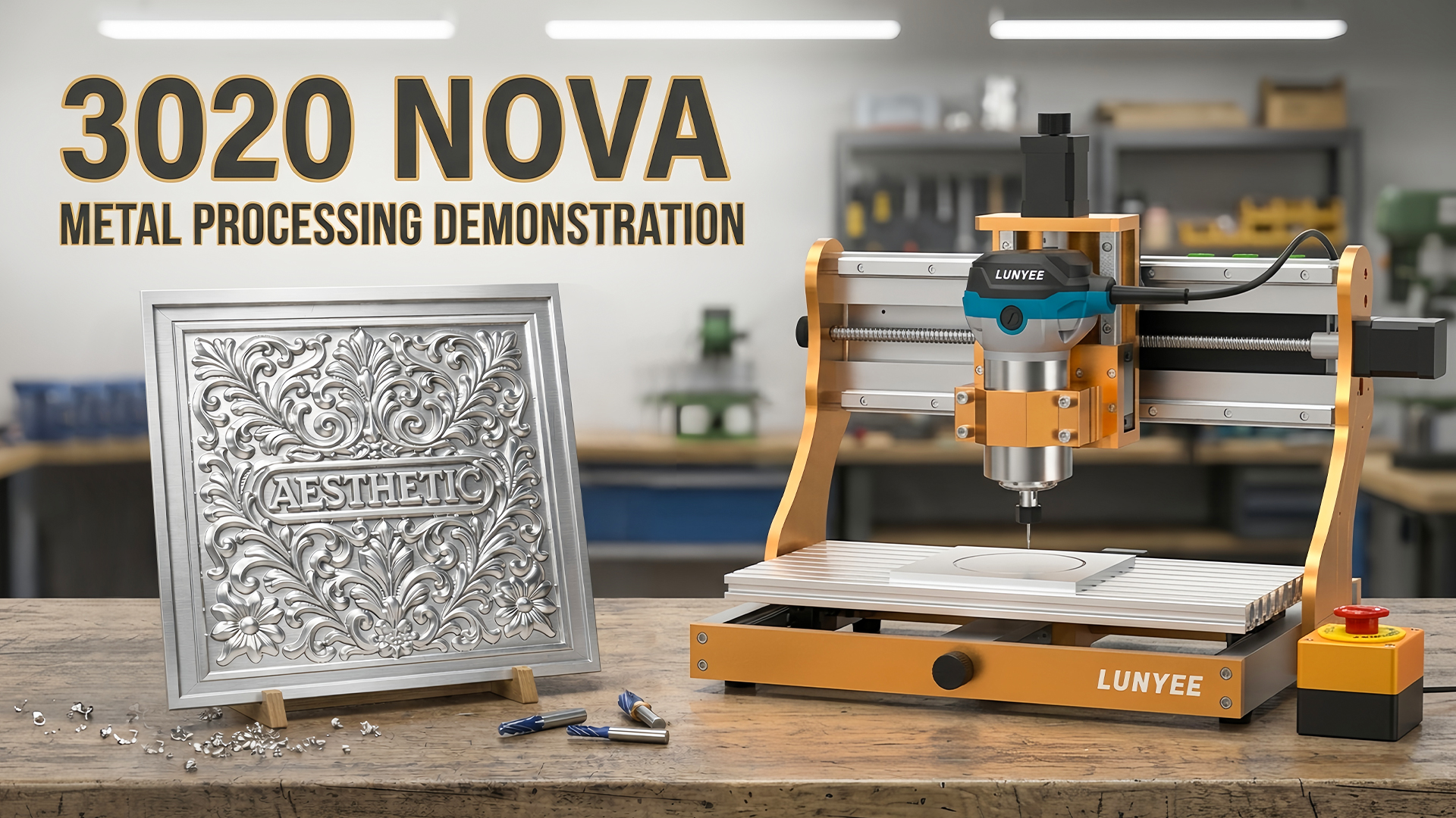 n line 3点セット LUNYEE 3020 Nova CNC Router Machine, All-Metal XYZ Axis Linear