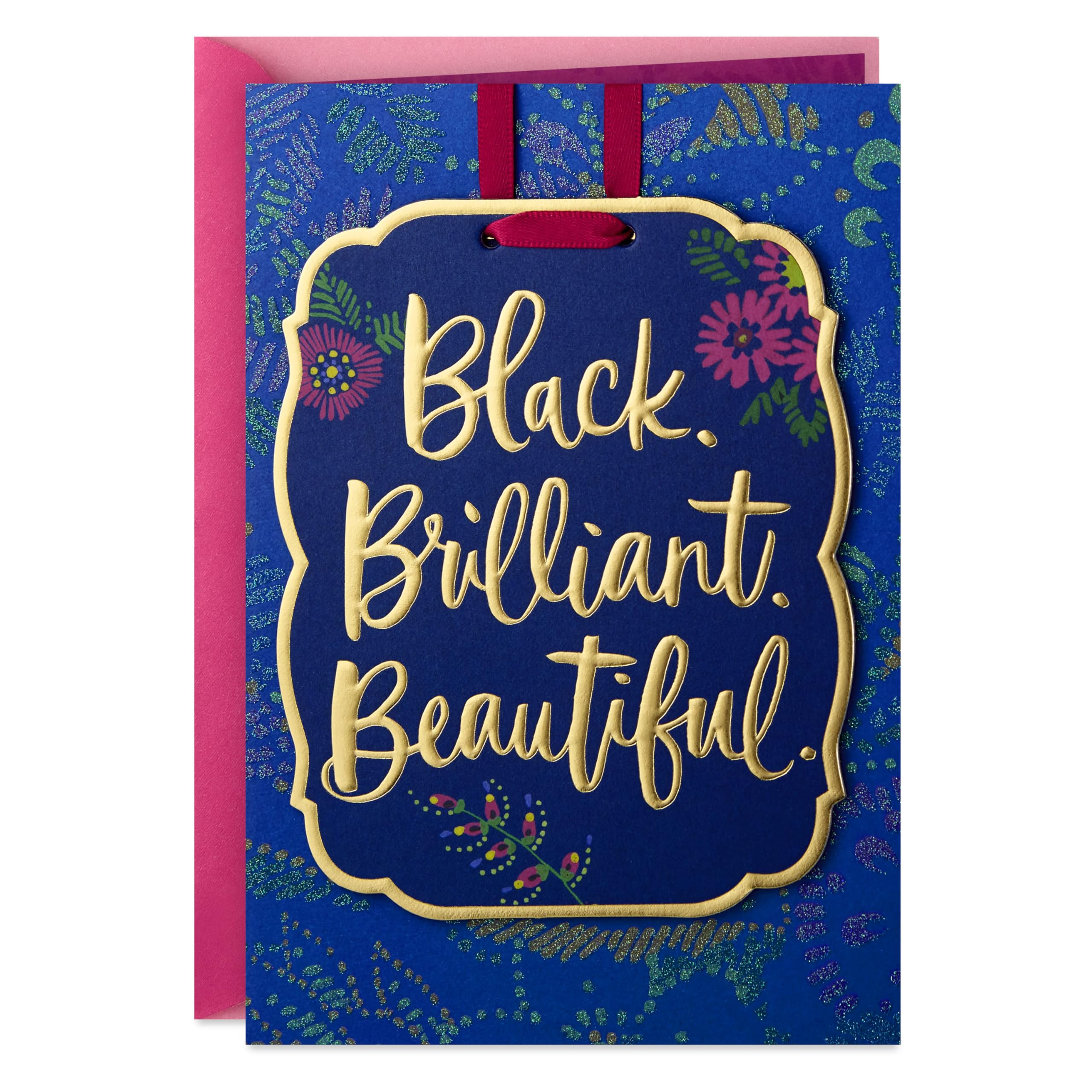 Hallmark Mahogany Birthday Card for Women with Removable Ornament (Black, Brilliant, Beautiful)