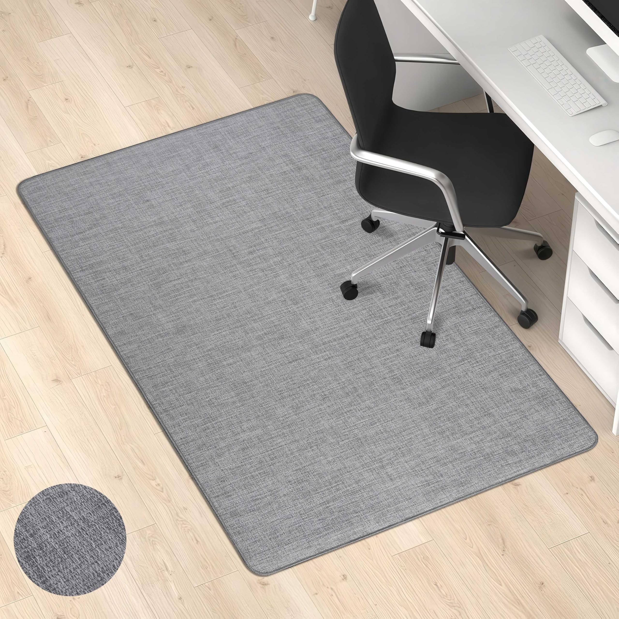 Office Chair Mat for Hardwood Floors Thick Rubber Mat Heavy Duty Anti-Slip Protection for Rolling Chairs Home Office