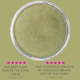 Blue Squid Face Paint Water Based Single Cake Professional Face Paint & Body Paint - Water Activated, Kids Adults Face Painting for Costume, Halloween Makeup, Cosplay - Metallic Bronze Face Paint 30g