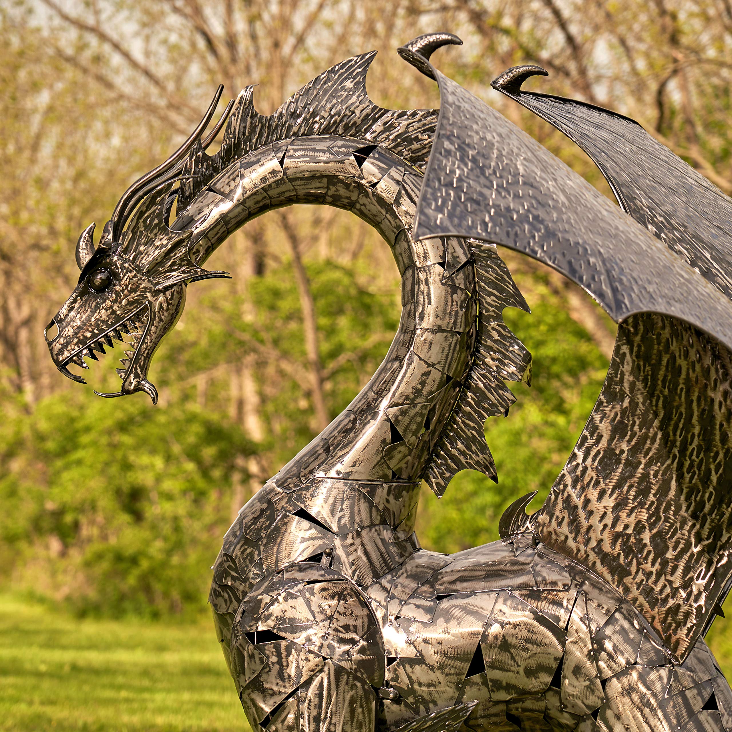 Amazon.com : Zaer Ltd. Large Metal Dragon Statue 6 FT. Tall