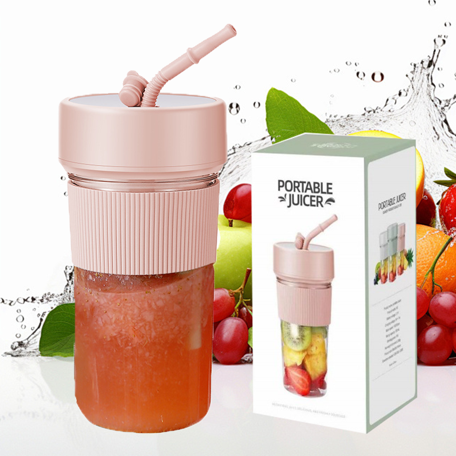 Frullatore Portatile 350ml Ricaricabile - Con Cannuccia, Per Frullati E Smoothie In Viaggio - Foto 12