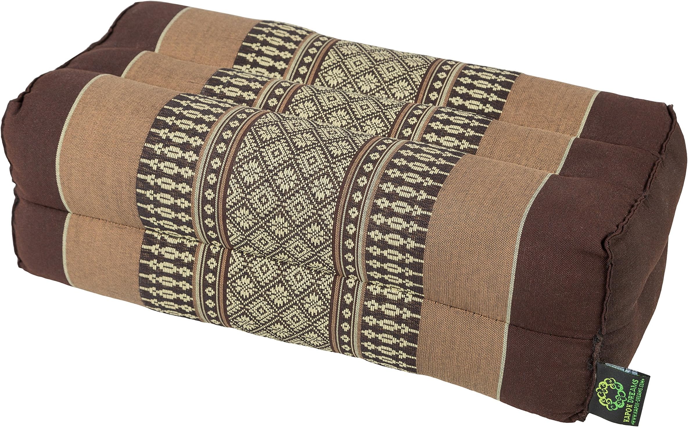 GABUR Meditation Cushion & Yoga Prop, 100% Kapok (Brown-Beige). by Kapok-Dreams.