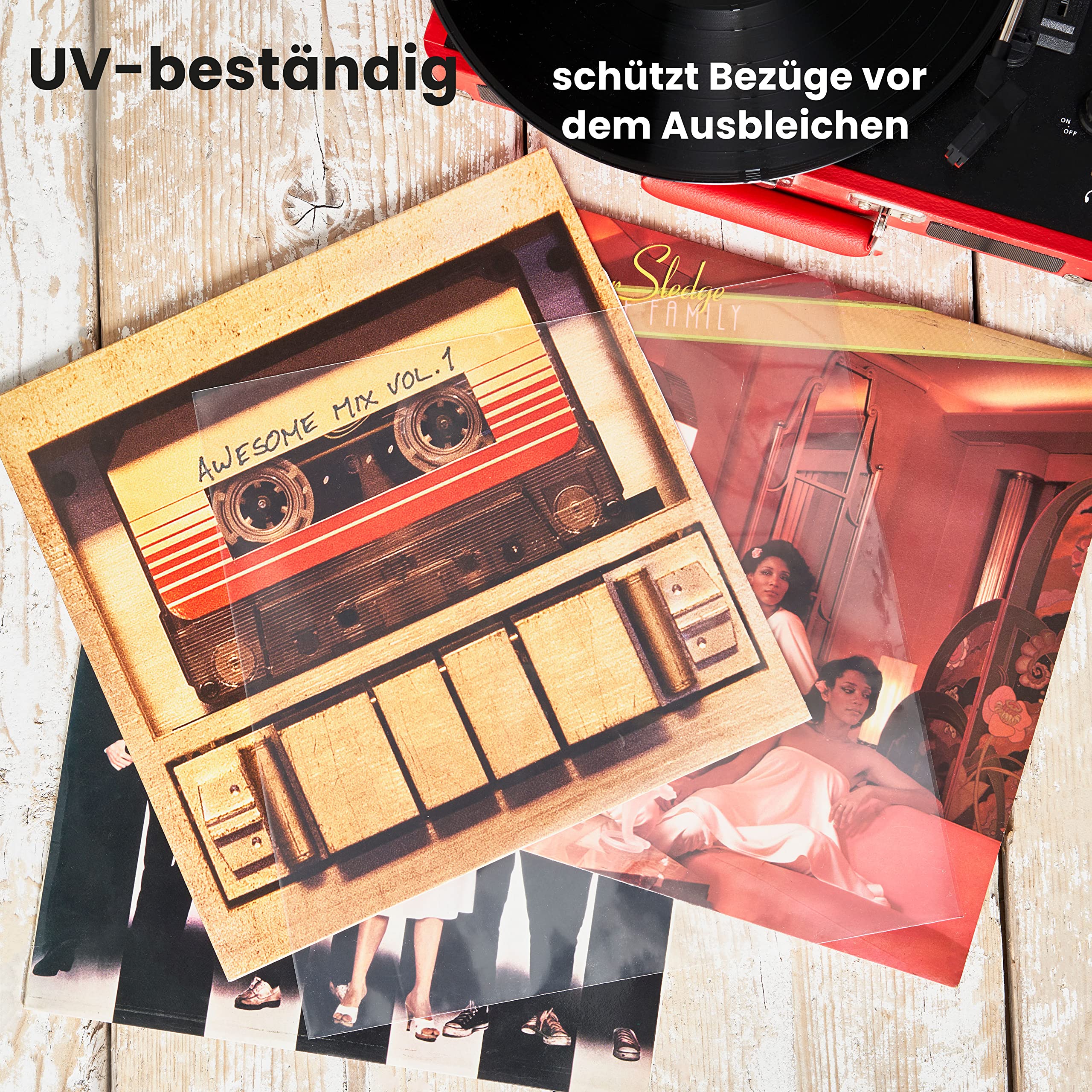 Packung mit 100x12" äußeren Vinylhüllen 33 U/min – kristallklare, faltenfreie und langlebige Schallplattenhüllen stoppt das Verblassen – passend für die meisten Gatefolds und Doppel-LPs