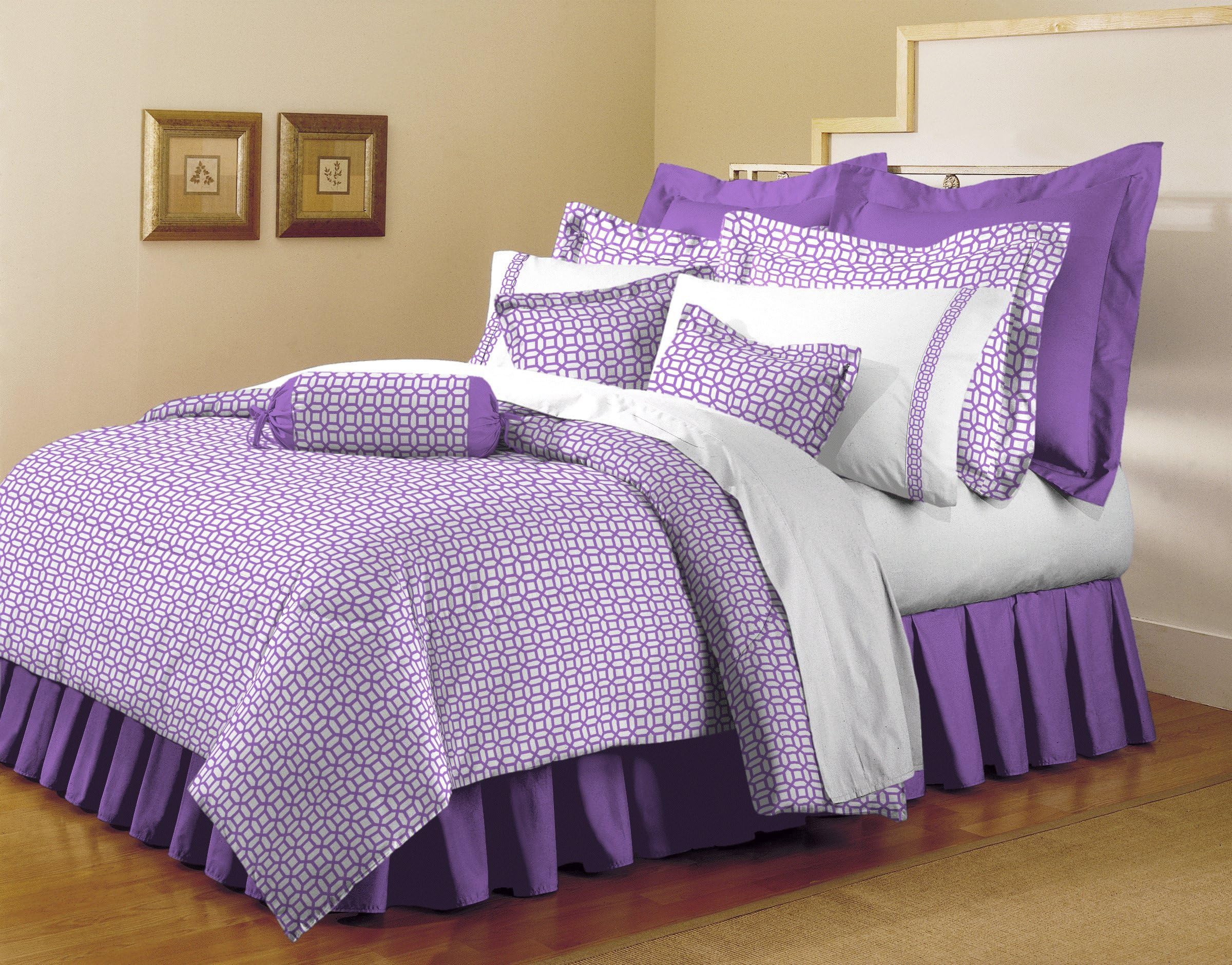 aJOY World Bed Sheet Set - Coin Print 1800 Thread Count Ultra-soft Premium Collection, Wrinkle resistant Bedroom Linen Set, 100% Soft Brushed Microfiber with Deep Pocket Sheet Set Full, Lavender