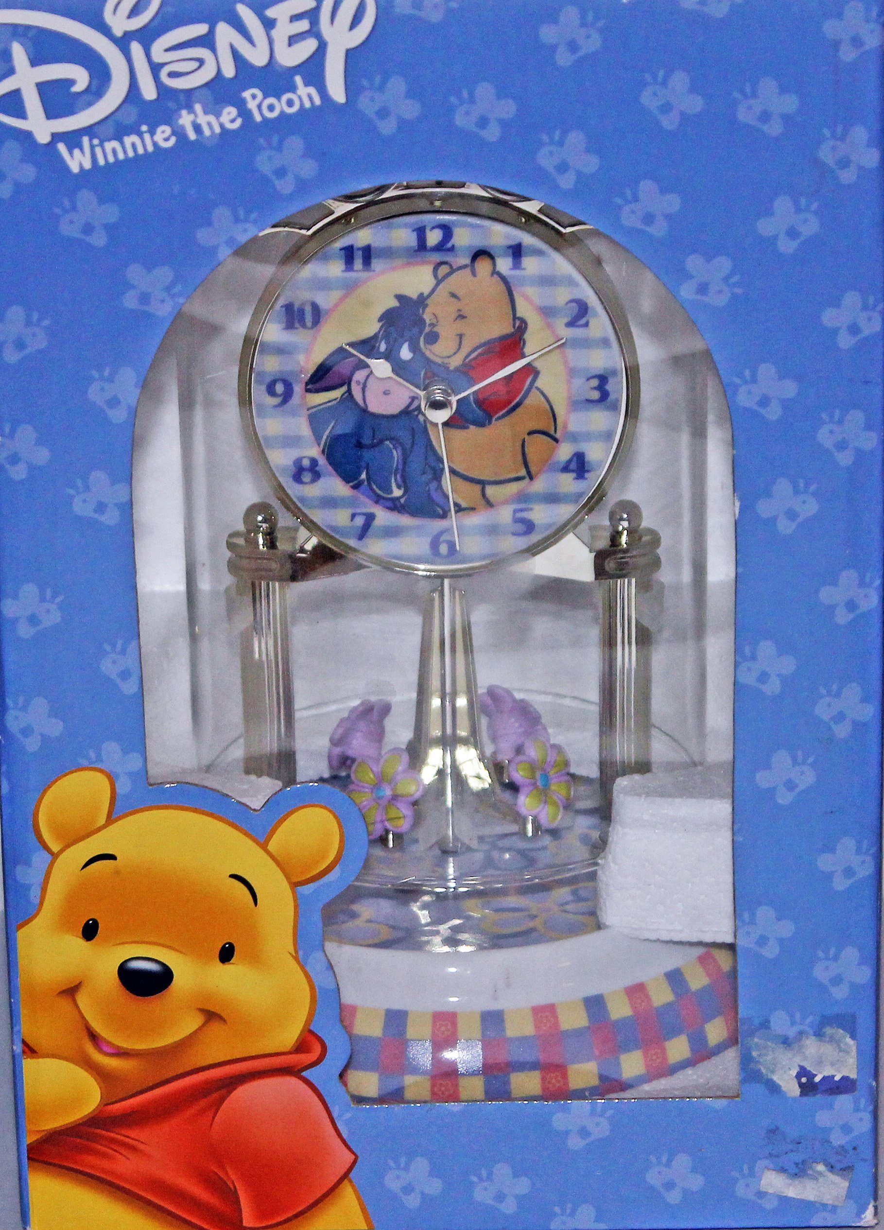 Disney Winnie the Pooh with Eeyore Glass Dome Anniversary Clock