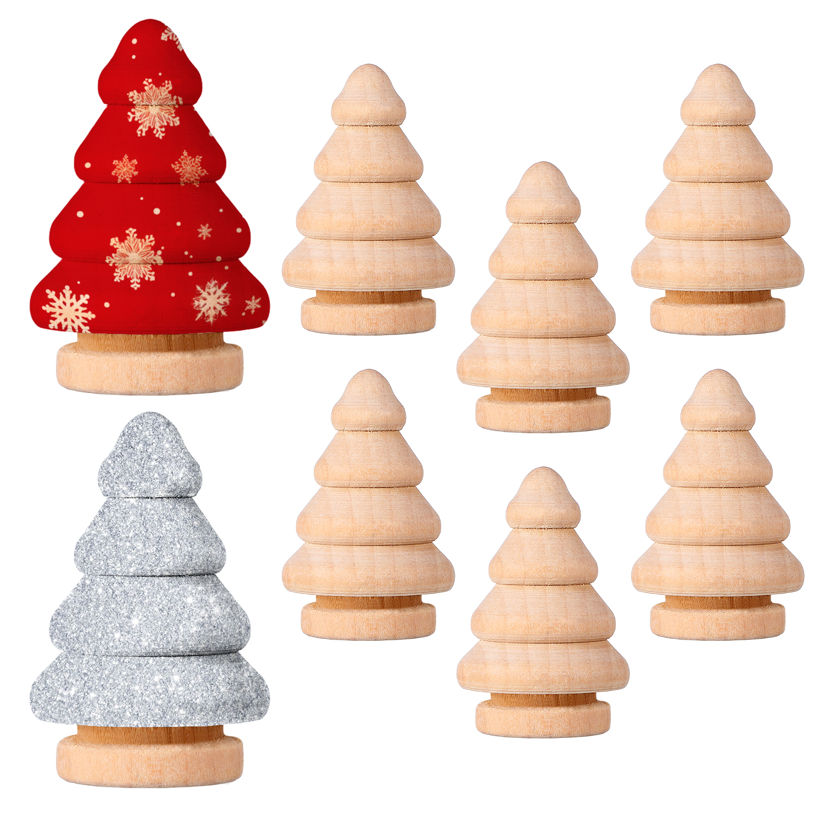 Lot De 10 Figurines En Bois à Peindre - Cônes De 10 Cm, Brut - Pour DIY, Décoration De Gâteau, Mariage, Anniversaire - 7