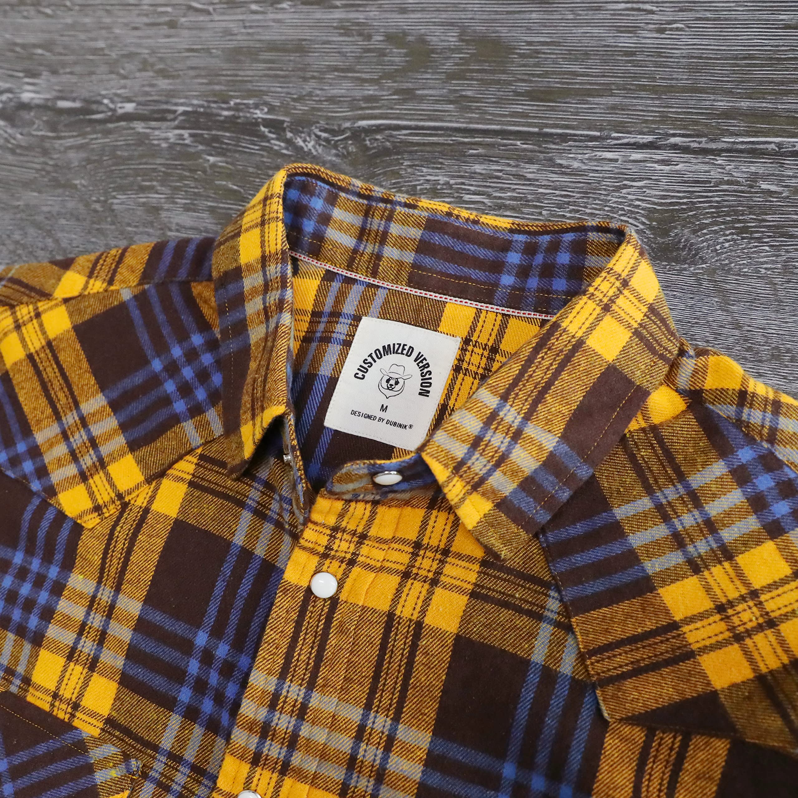 Dubinik® Camicia Flanella Uomo Invernale Camicia Uomo Flanella Cotone Western Cowboy con Bottone Automatico Vintage Quadri