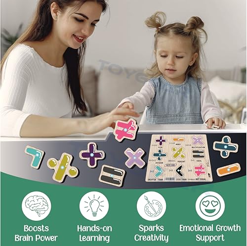 Image of Mathsign Eco Friendly Materials Wooden Learning Toys Puzzle for Brain Training /jorky Cutting Puzzle for Home /School /Non-Toxic /Education Memory Games for Baby Boy and Girl